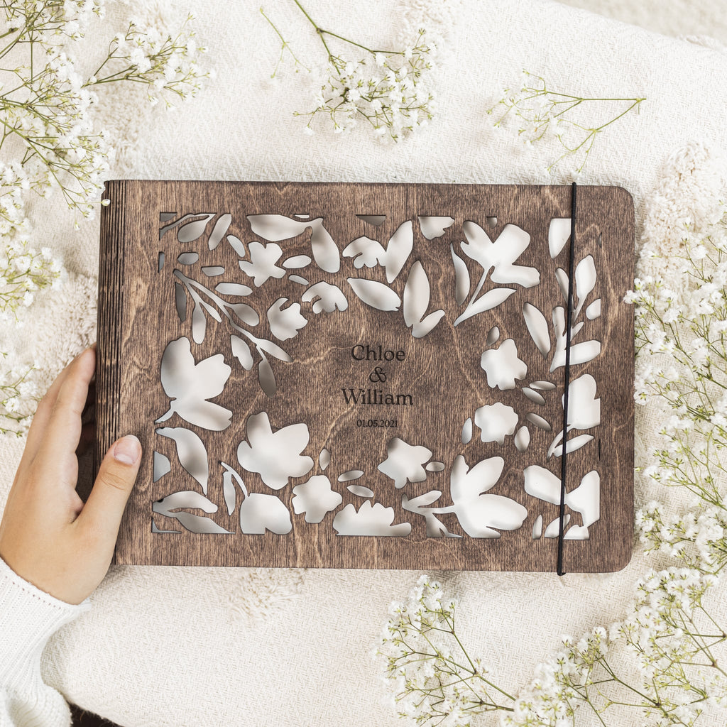 Floret Wooden Photo Album - Minimalist Bohemian Memory Book