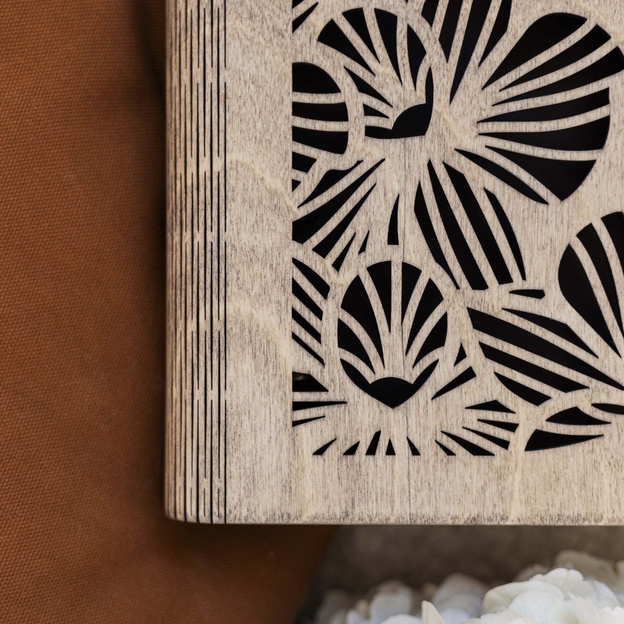 Orchid Wooden Photo Album - Minimalist Nature-Inspired Memory Book
