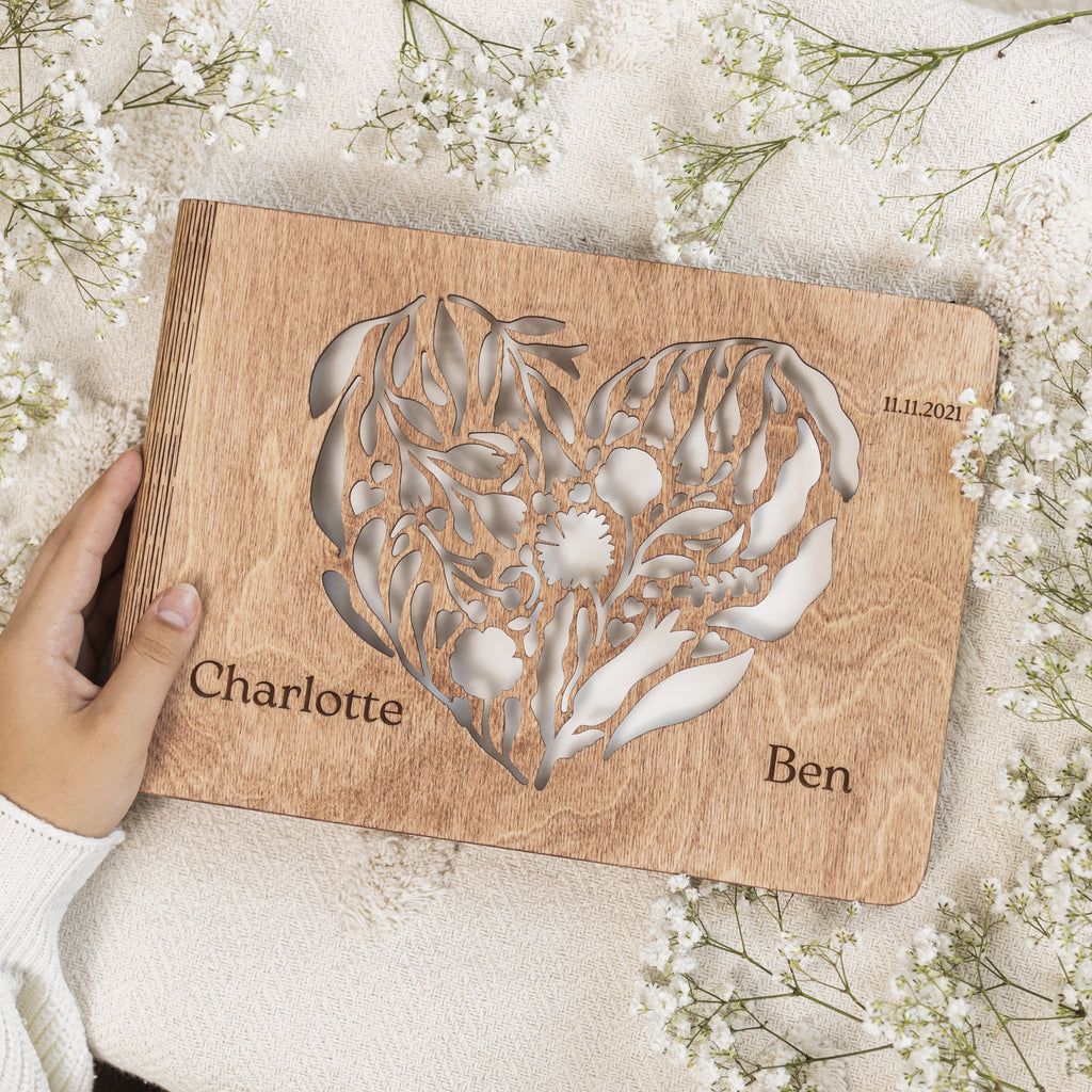 Unity Wooden Photo Album - Rustic Minimalist Keepsake Book