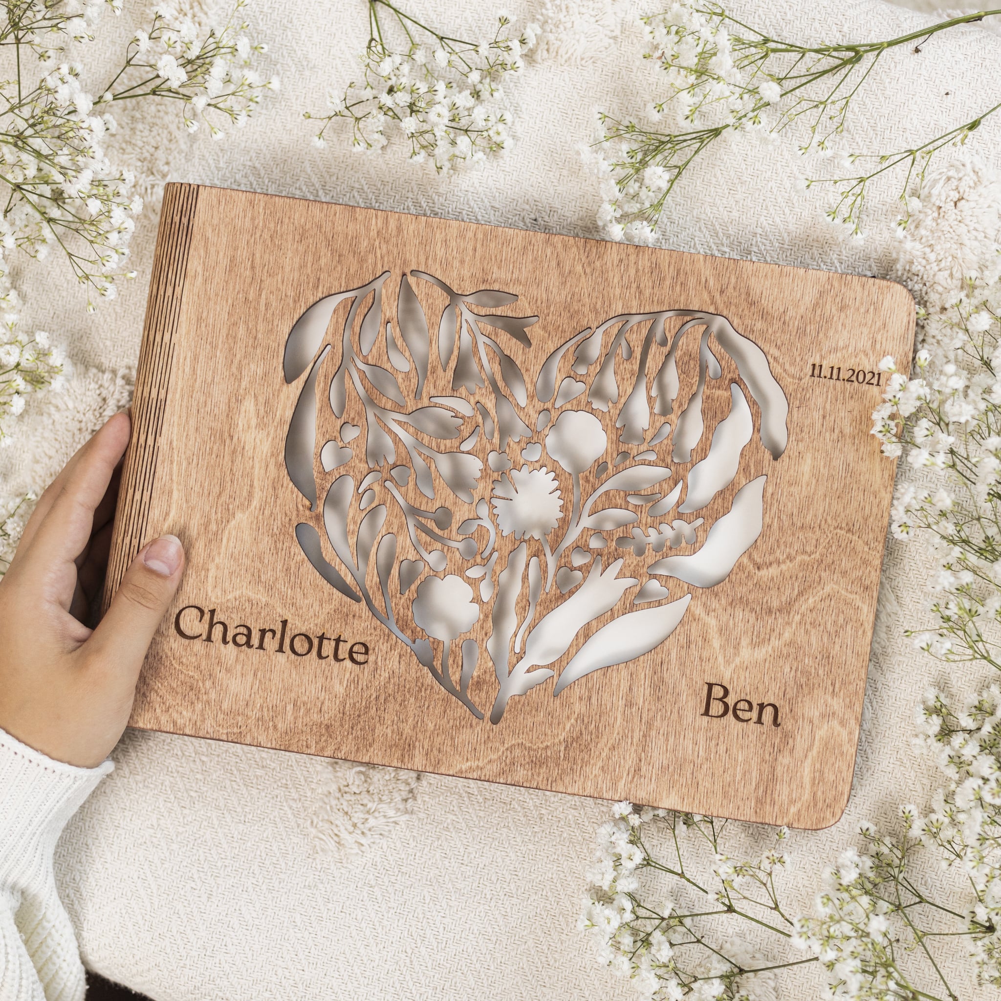 Unity Wooden Photo Album - Rustic Minimalist Keepsake Book