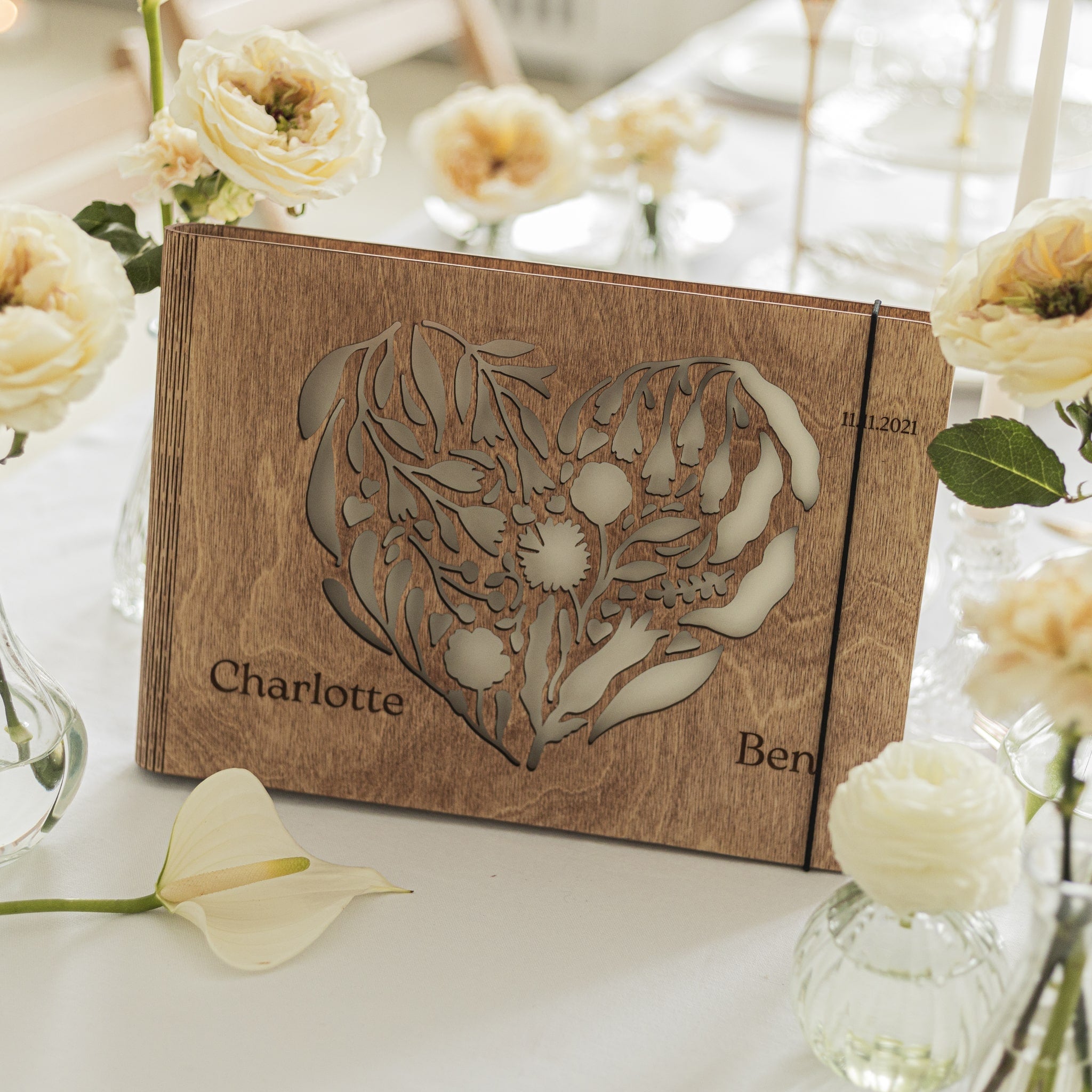 Unity Wooden Photo Album - Rustic Minimalist Keepsake Book