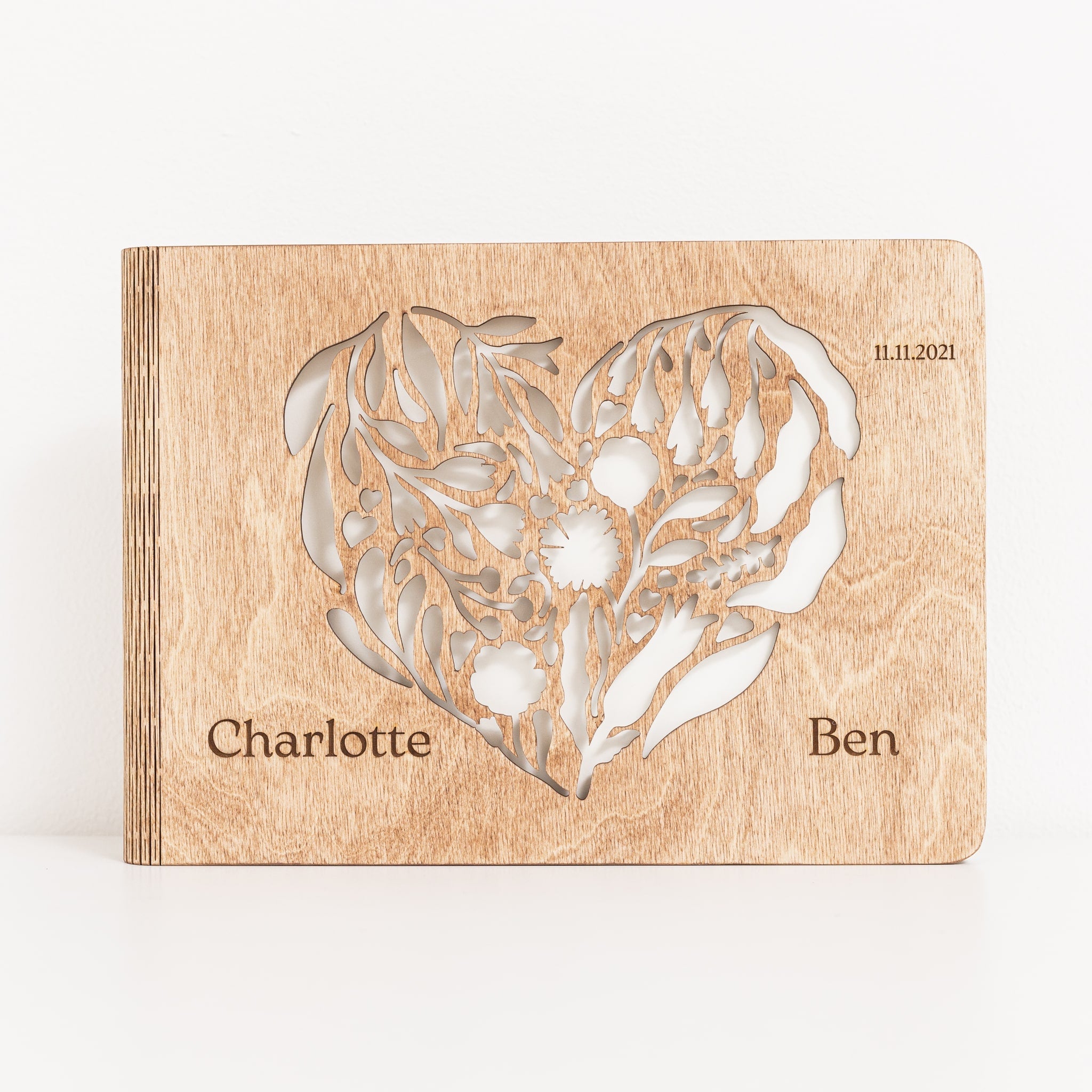 Unity Wooden Photo Album - Rustic Minimalist Keepsake Book