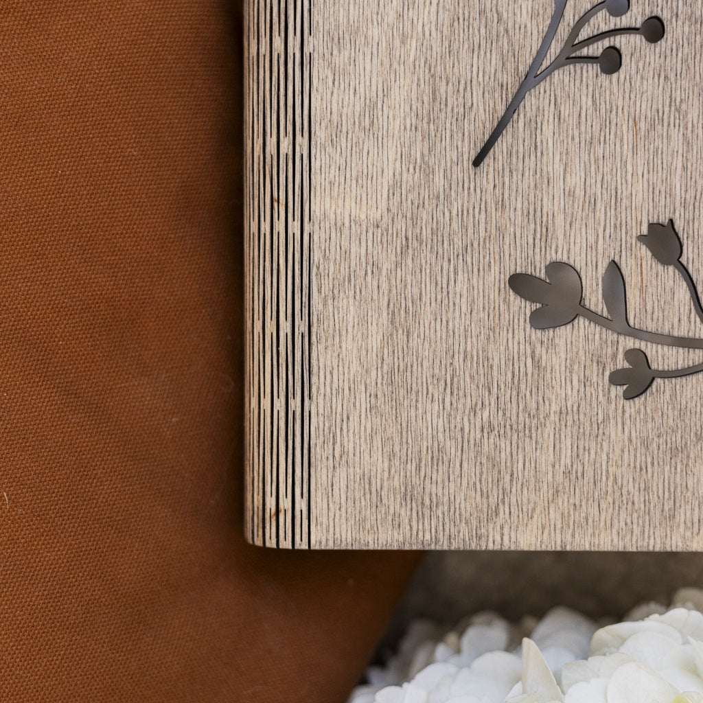 Vine Wooden Photo Album for Botanical Weddings & Keepsakes