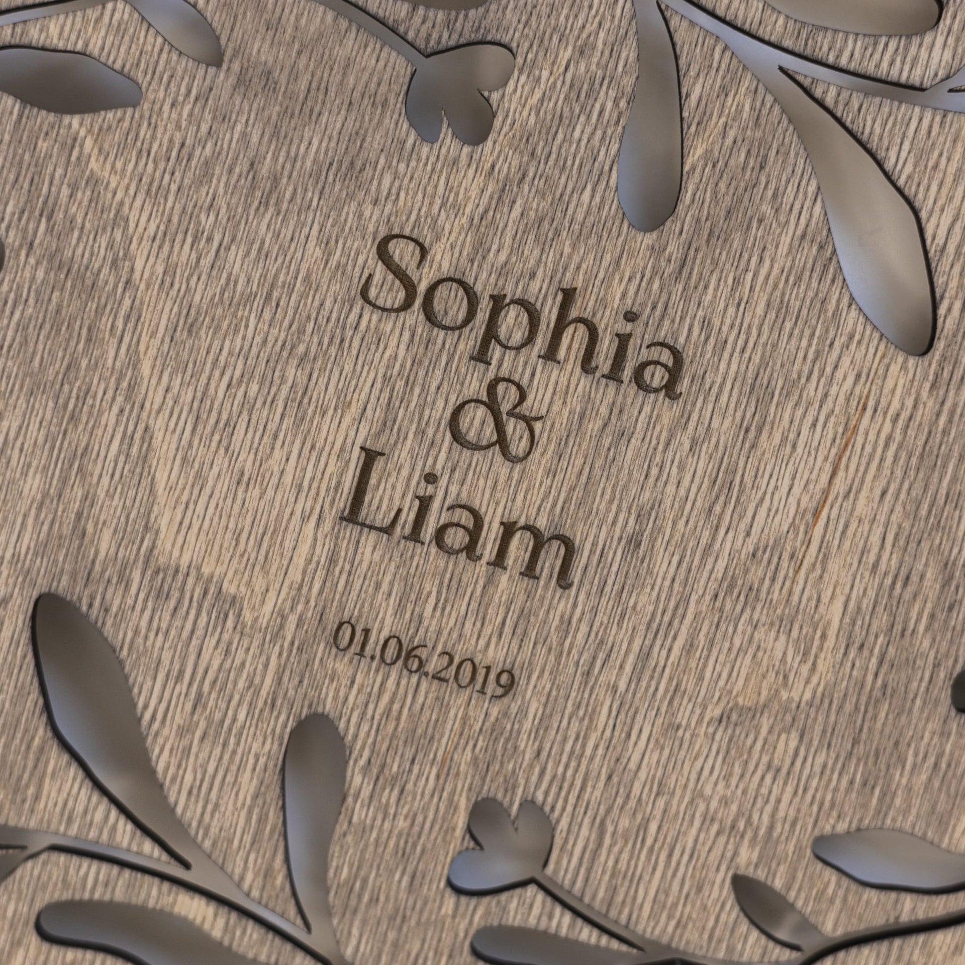 Vine Wooden Photo Album for Botanical Weddings & Keepsakes
