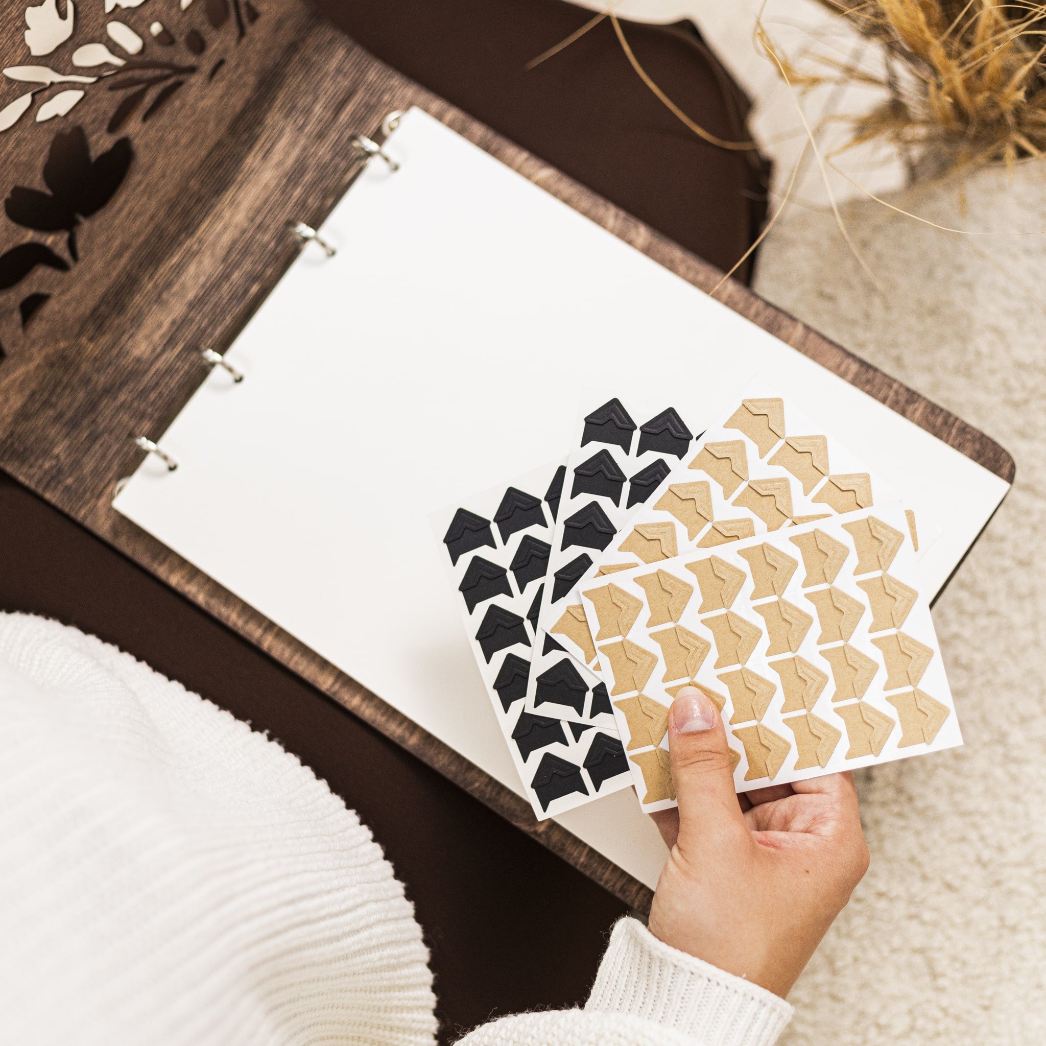 Floret Wooden Photo Album - Minimalist Bohemian Memory Book