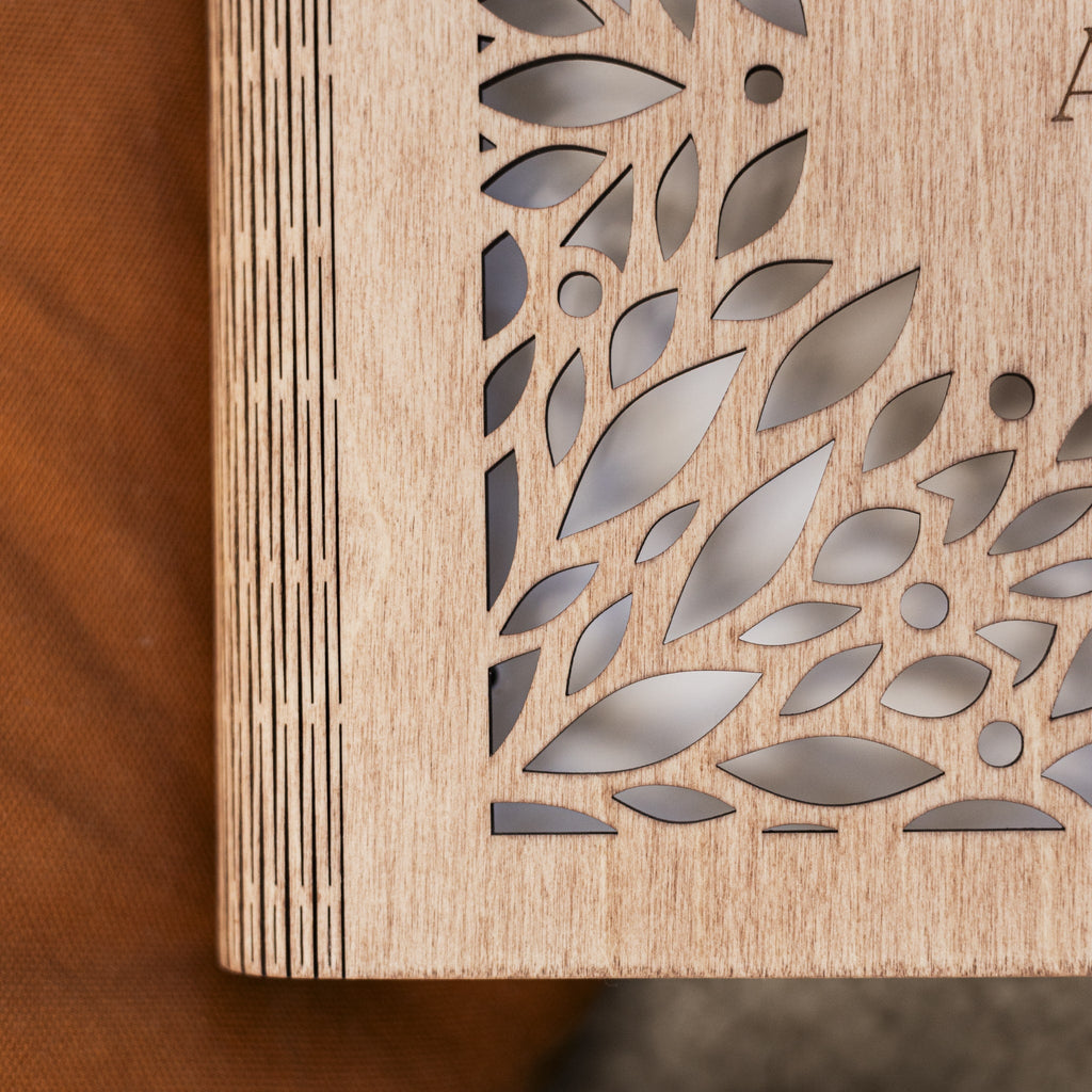 Crownleaf Wooden Photo Album for Wedding and Anniversary Keepsakes