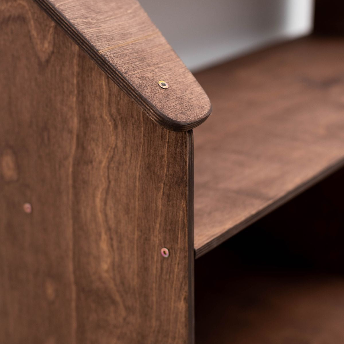 Wooden Dollhouse Bookshelf - Minimalist Scandi Storage for Kids