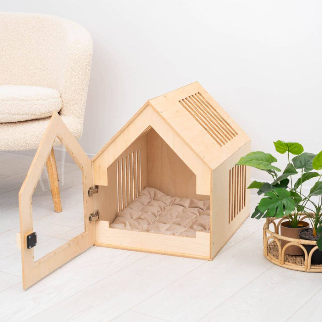 Wooden Indoor Dog House – Cozy Pet Den and Safe Napping Spot