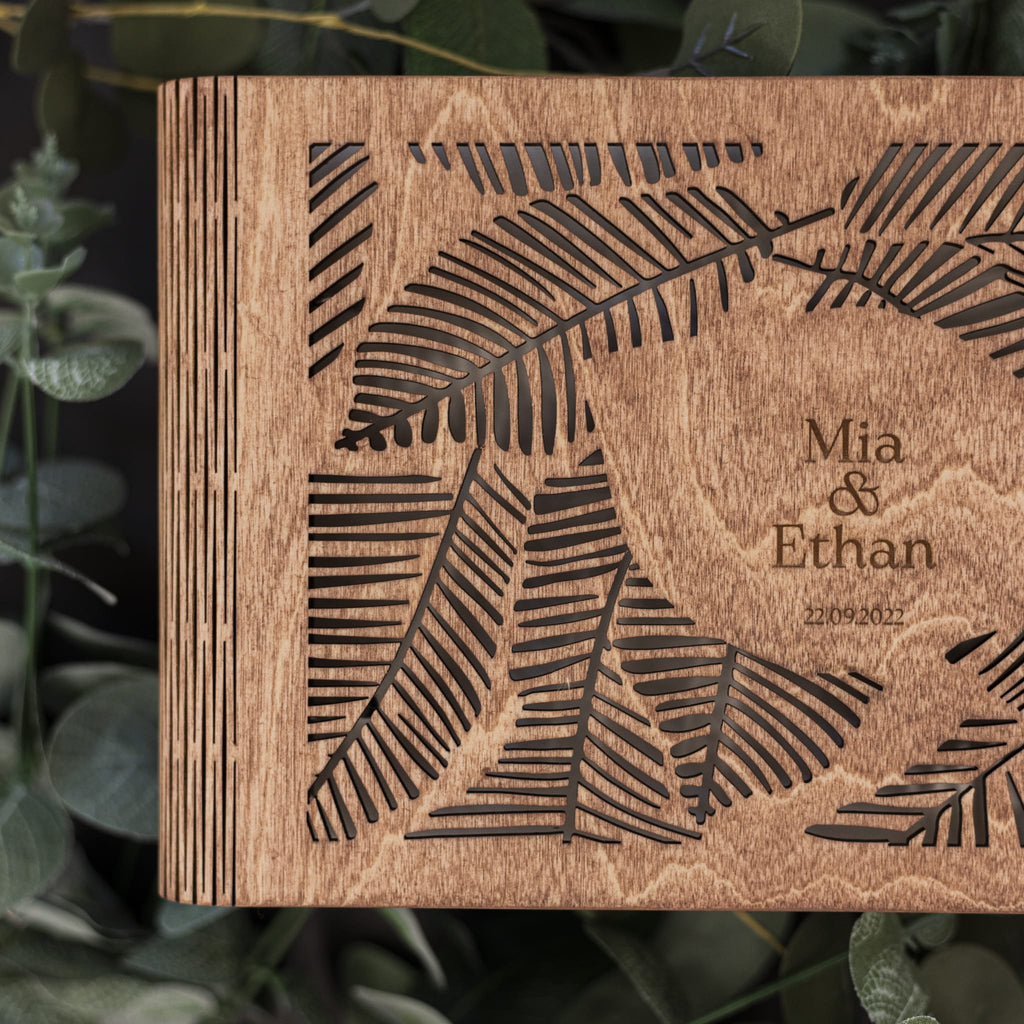 Tropics Wooden Photo Album - Bohemian Coastal Memory Book