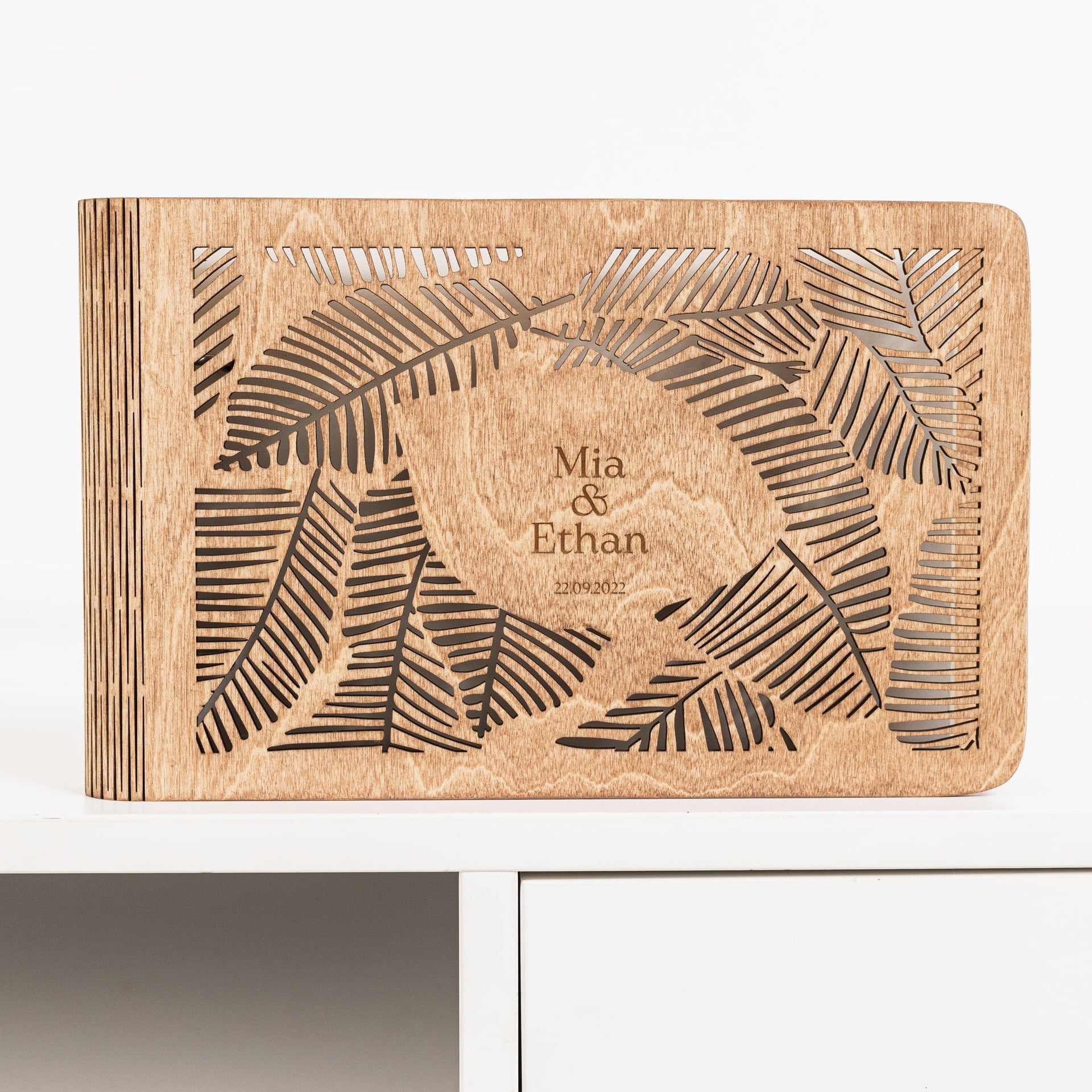 Tropics Wooden Photo Album - Bohemian Coastal Memory Book
