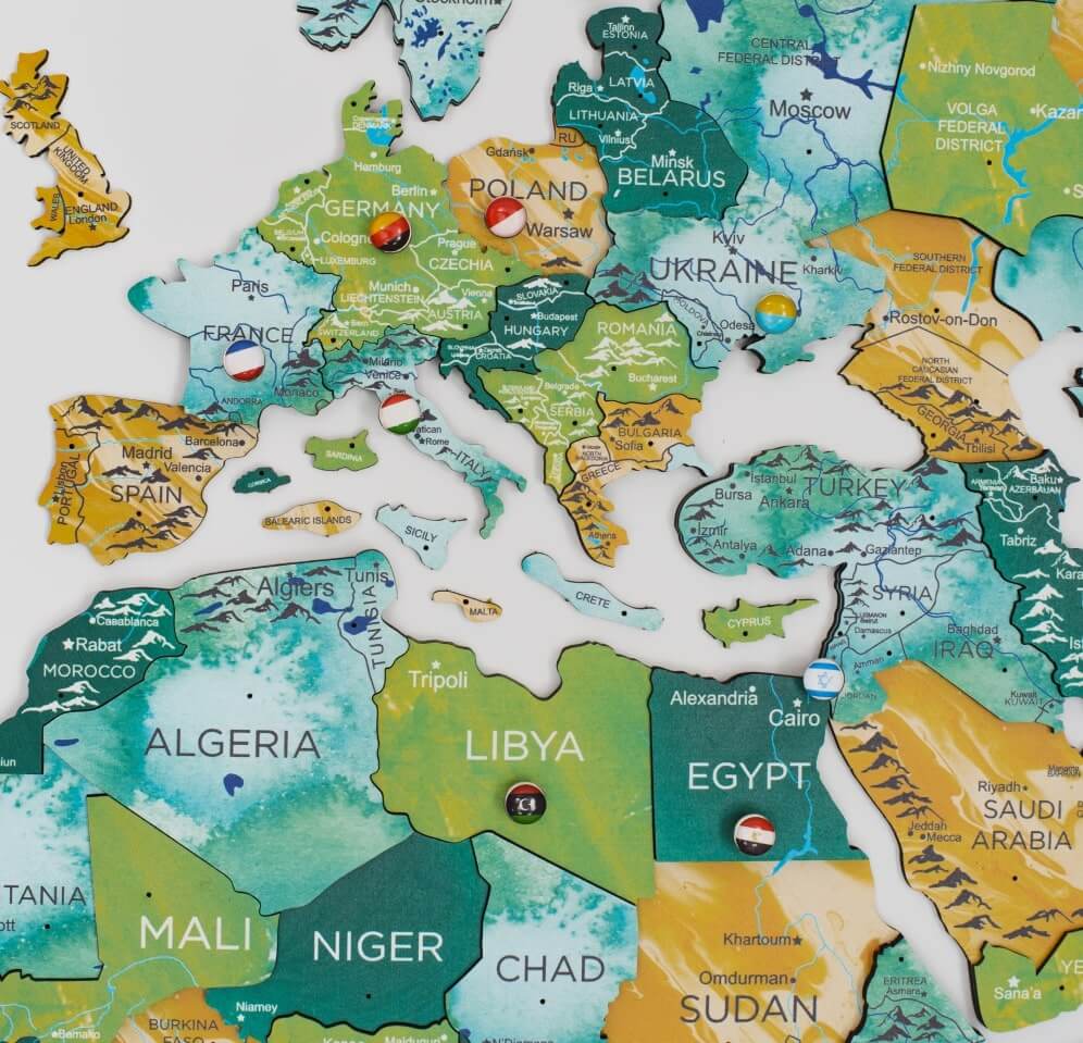3D Wooden World Map Wall Decor for Travelers