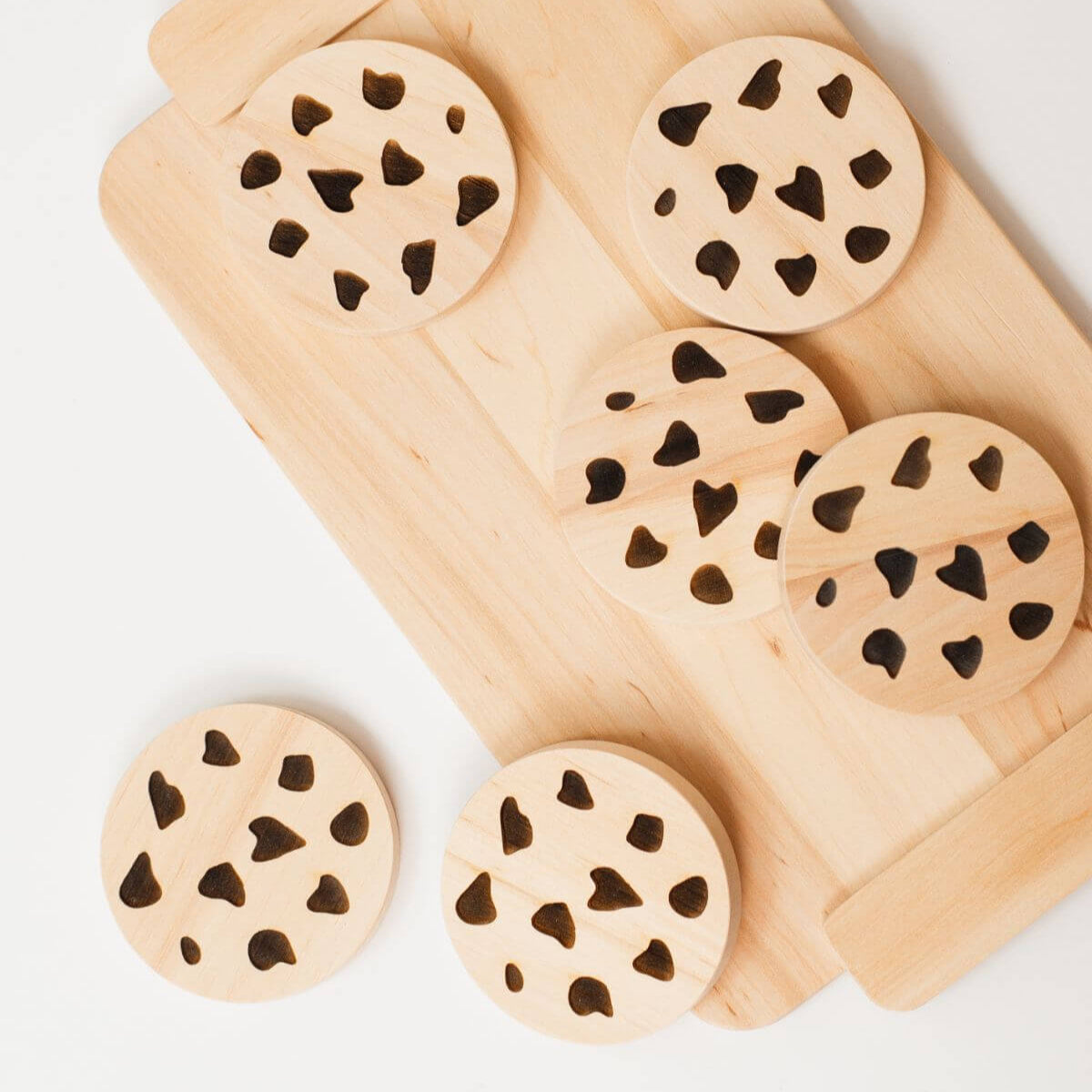 Wooden Toy Cookie Set with Tray - Montessori Pretend Play Decor