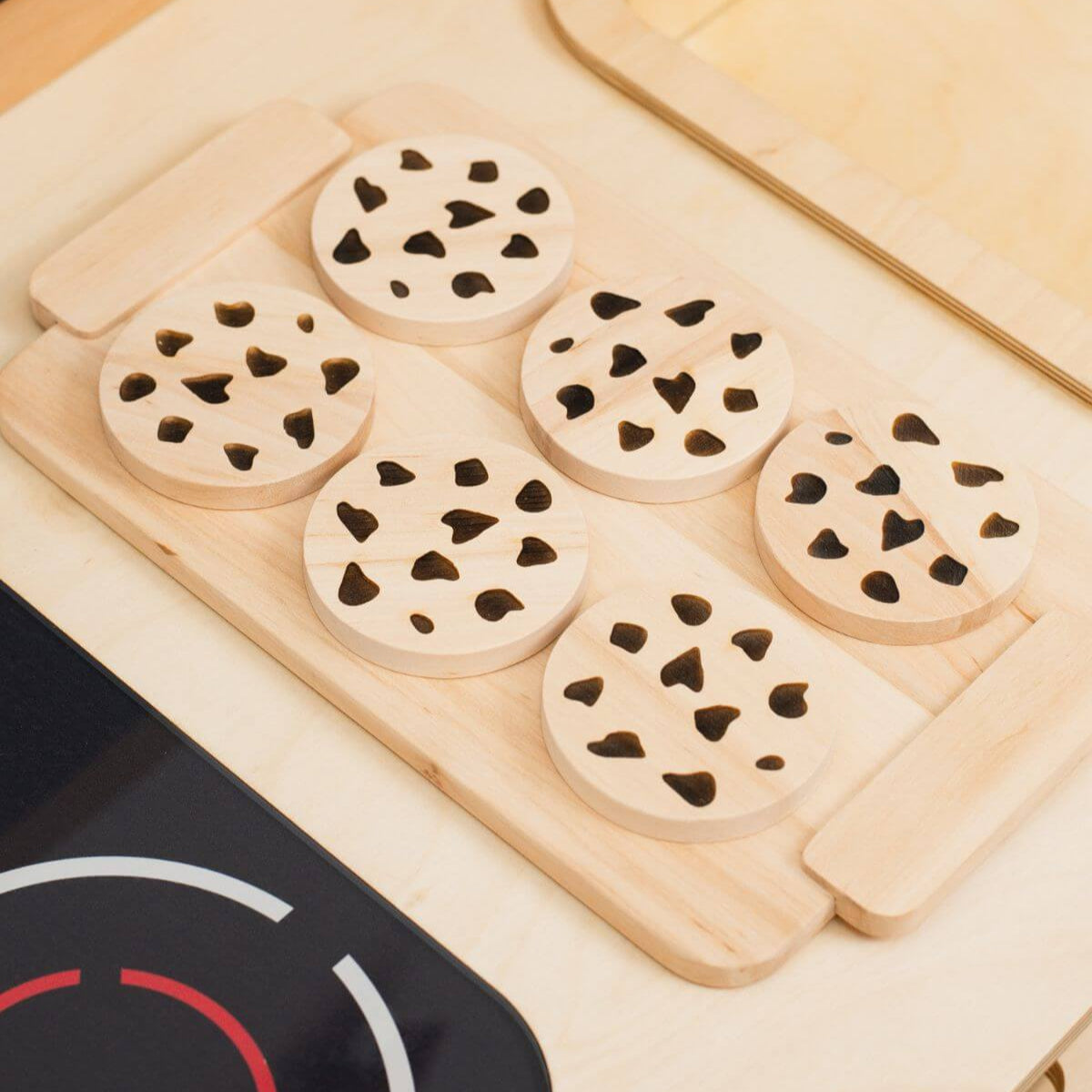 Wooden Toy Cookie Set with Tray - Montessori Pretend Play Decor