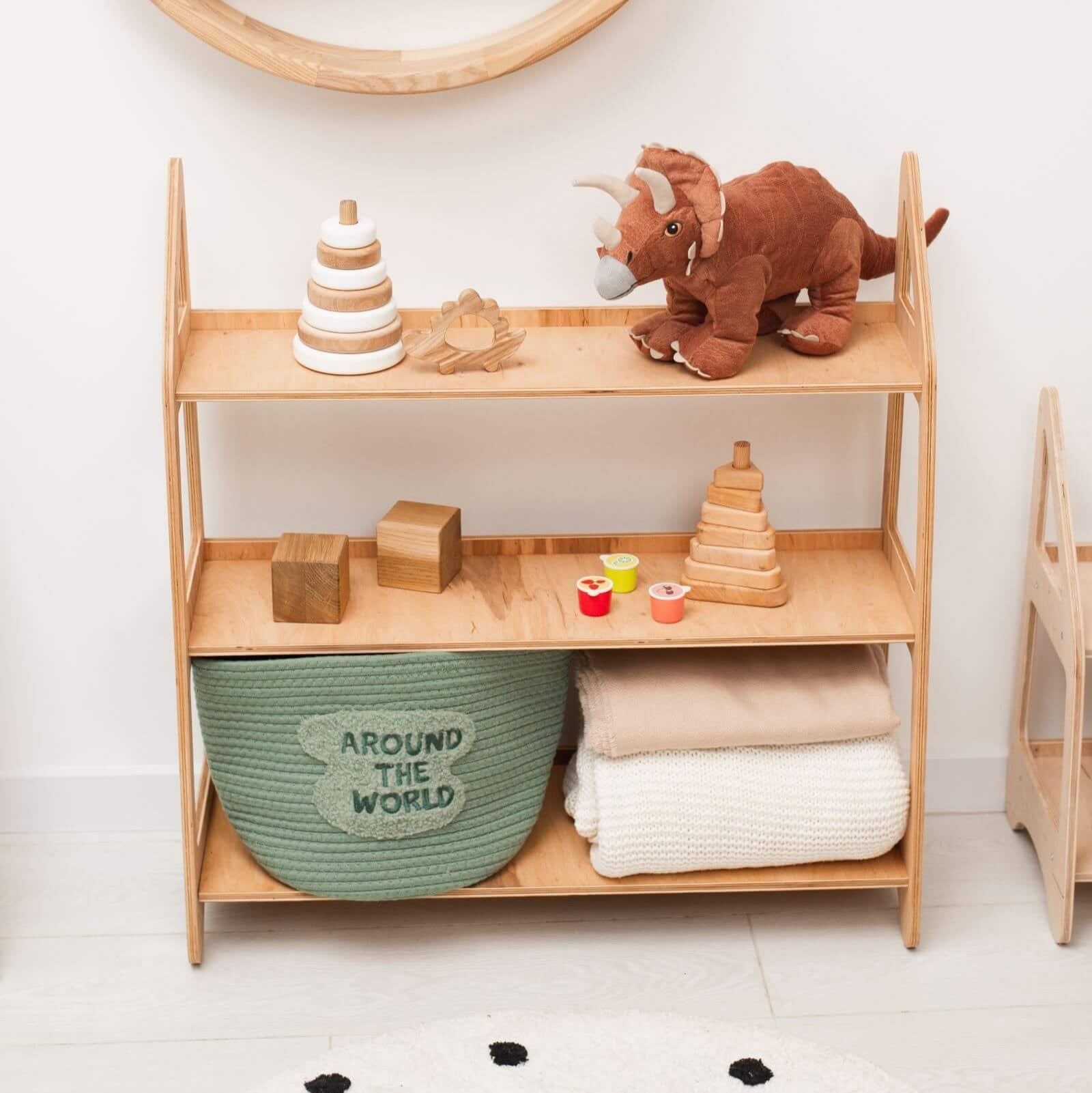 Montessori Toy Shelf for Kids - Durable Wooden Organizer