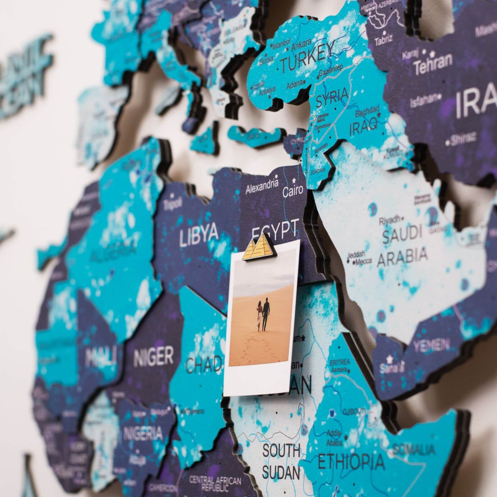 3D LED Luminous Wooden World Map 3.0 Ocean Interactive Wall Art