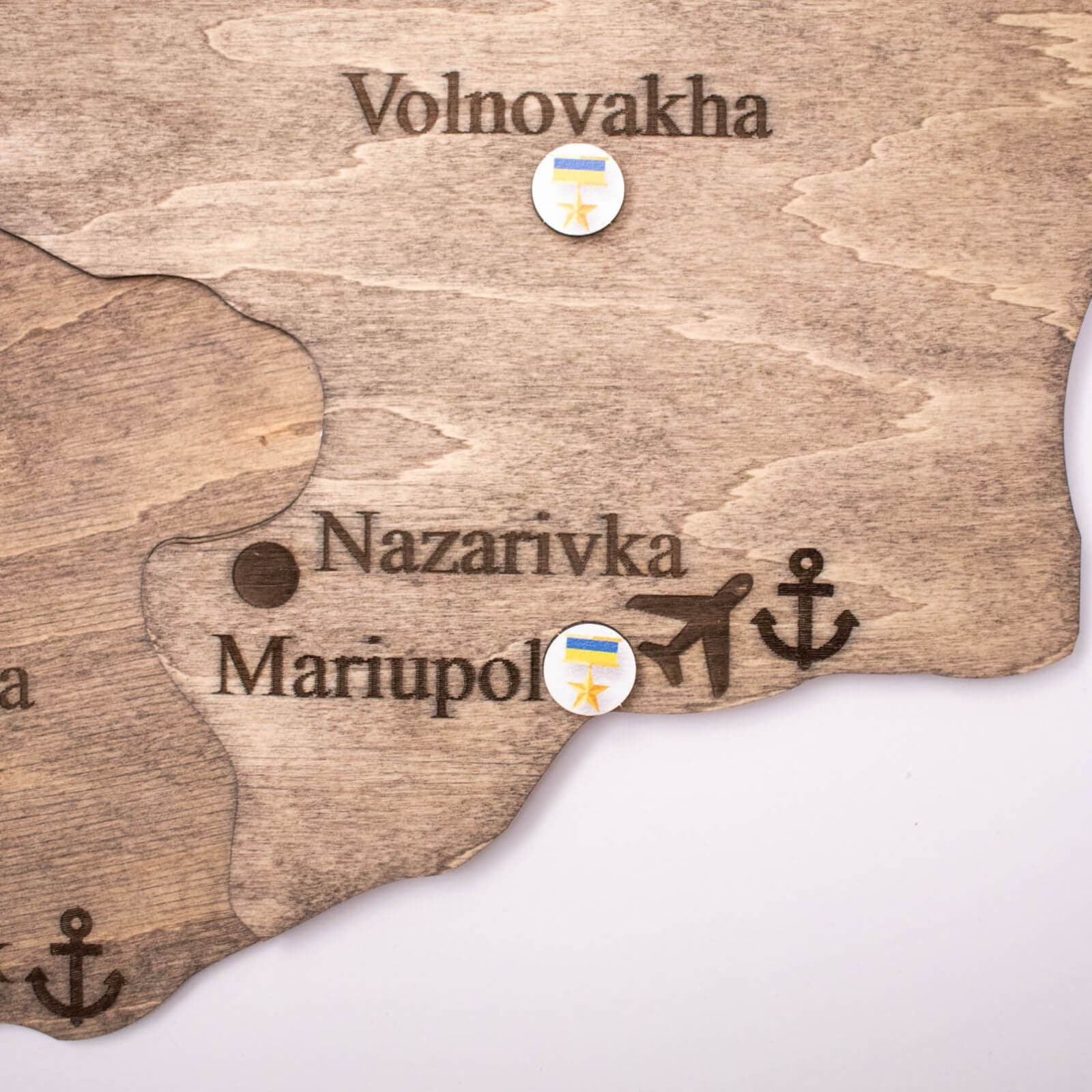 Wooden Map of Ukraine Terra Minimalist Brown Wall Art Decor
