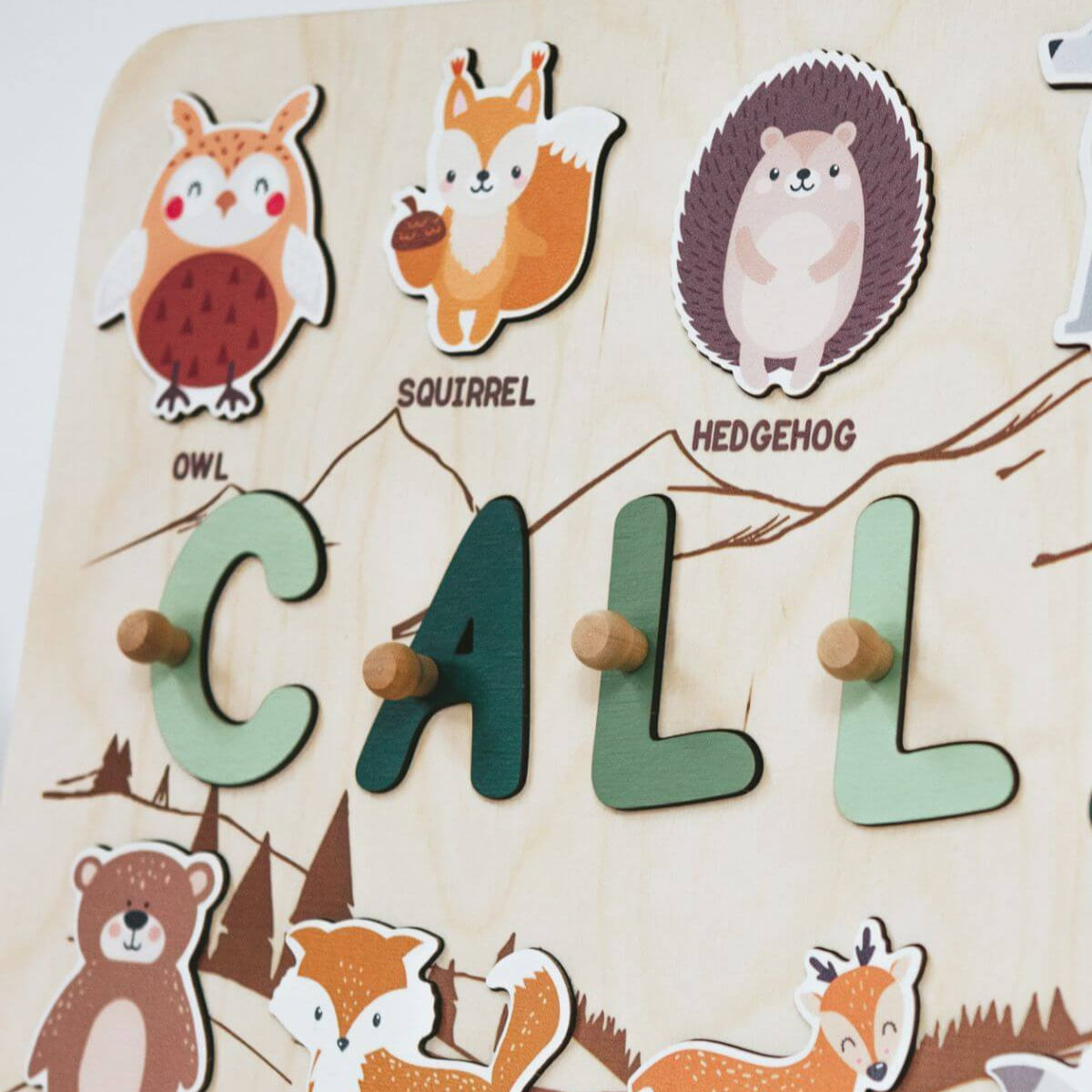 Personalized Woodland Name Puzzle - Baby's First Christmas Gift