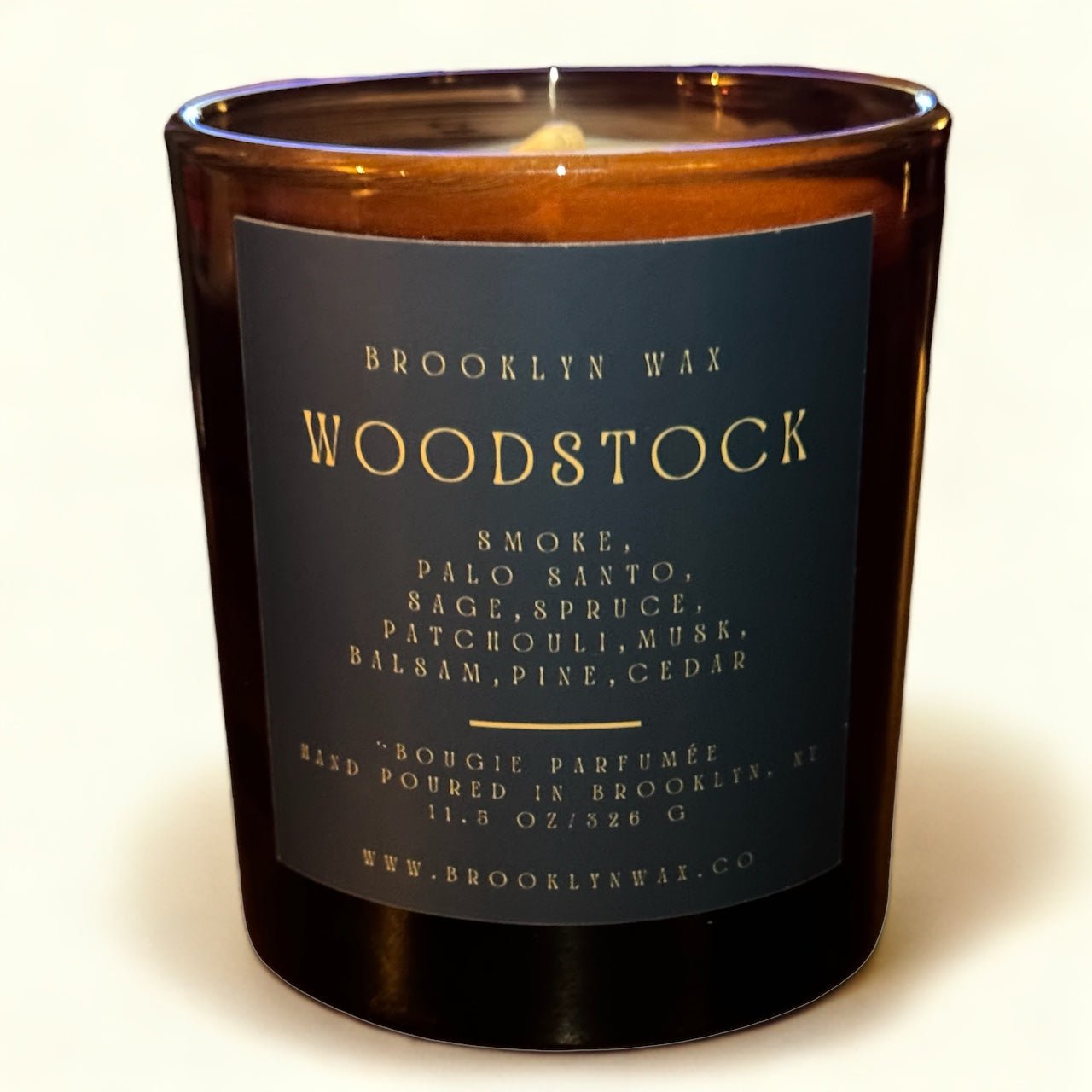 Woodstock 11.5oz Amber Glass Scented Candle with Pine and Smoke - Image 5
