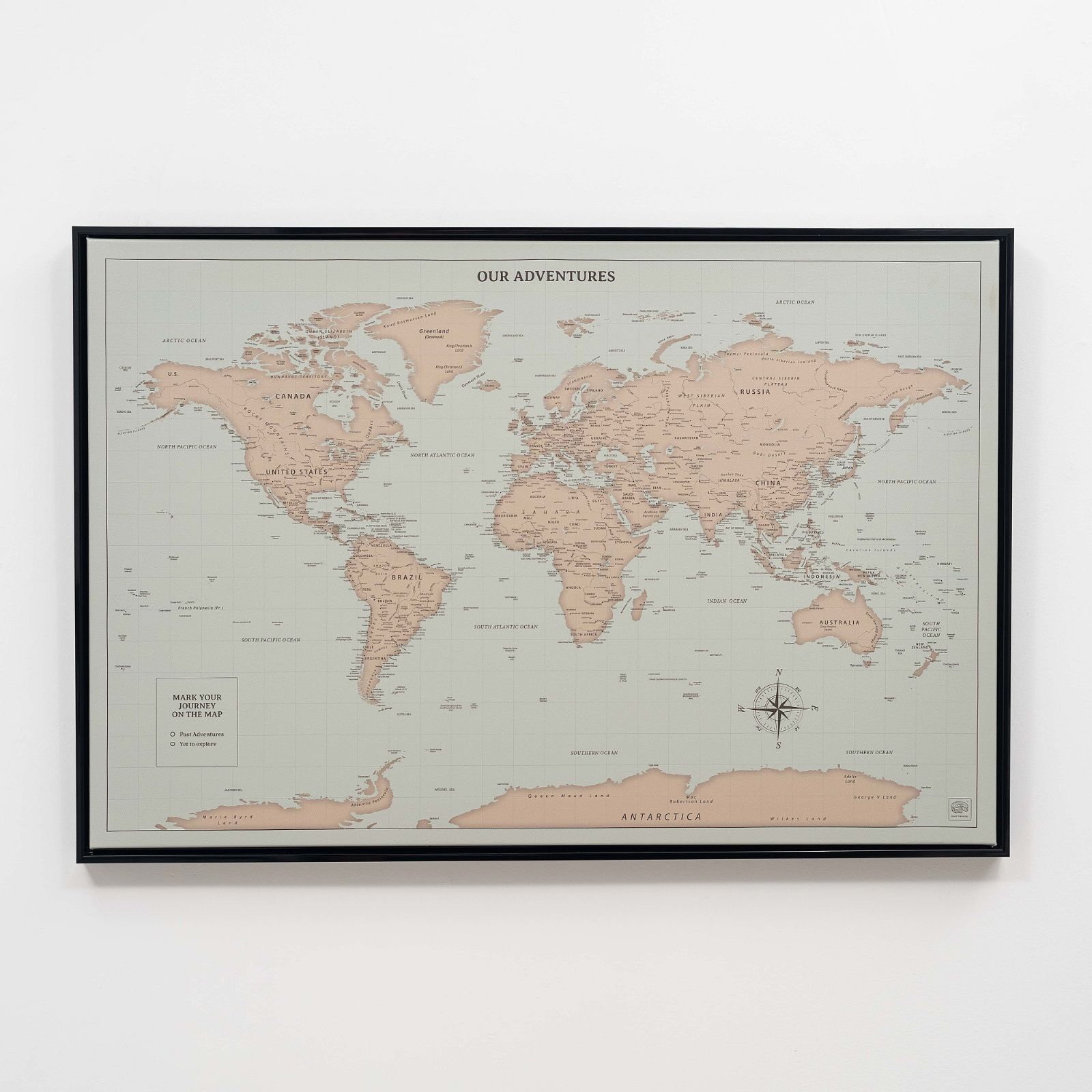 Antique Style World Map Canvas Print - Travel Inspired Wall Decor