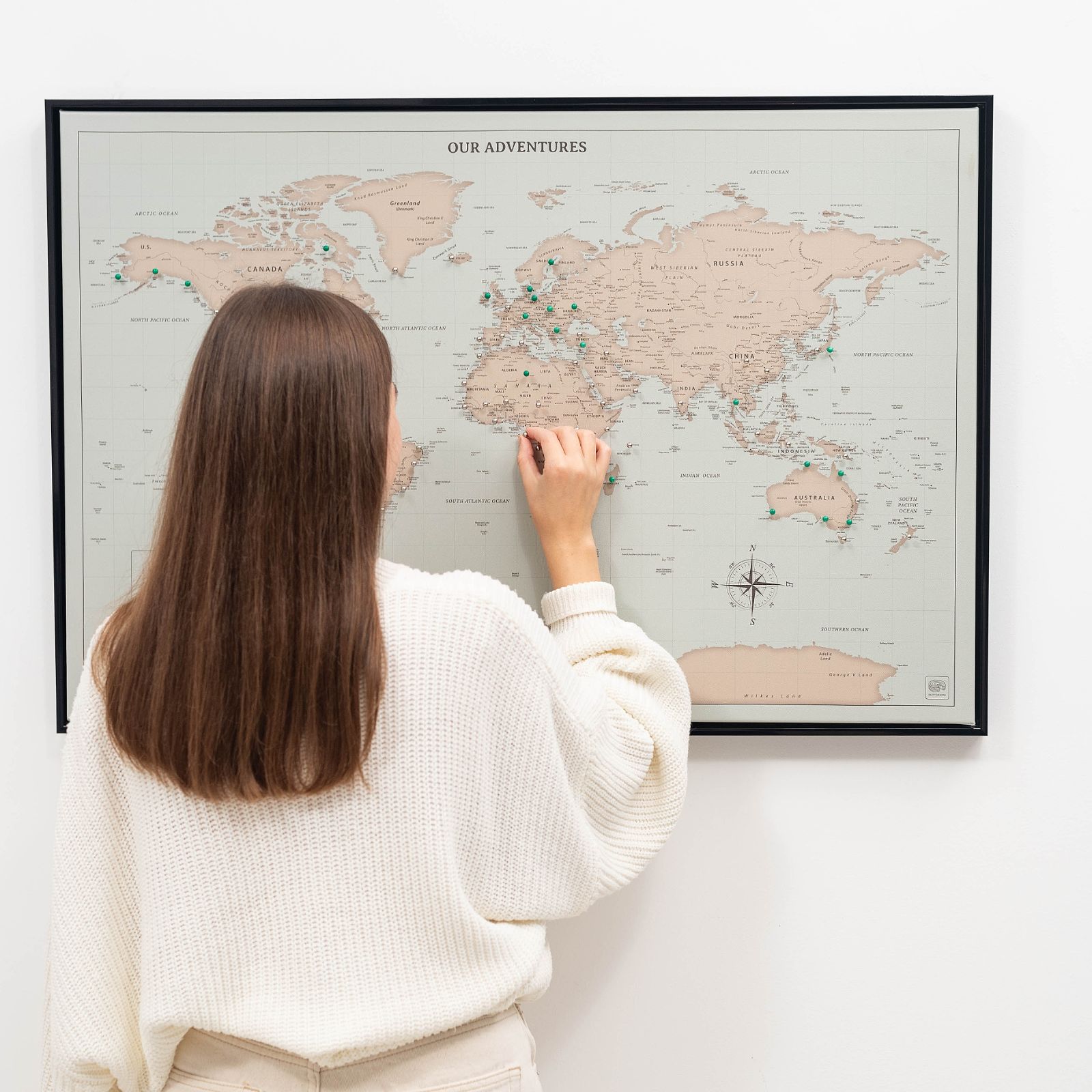 Antique Style World Map Canvas Print - Travel Inspired Wall Decor