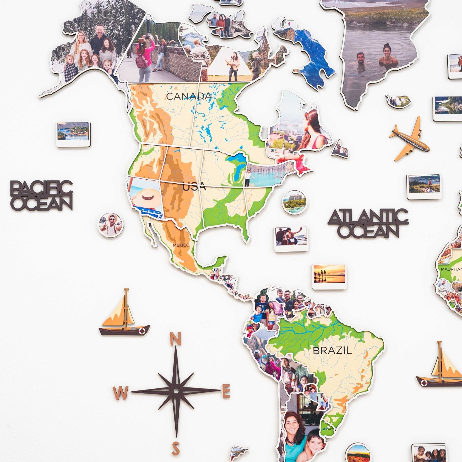 World Photo Map Physical Edition for Global Travel Memories