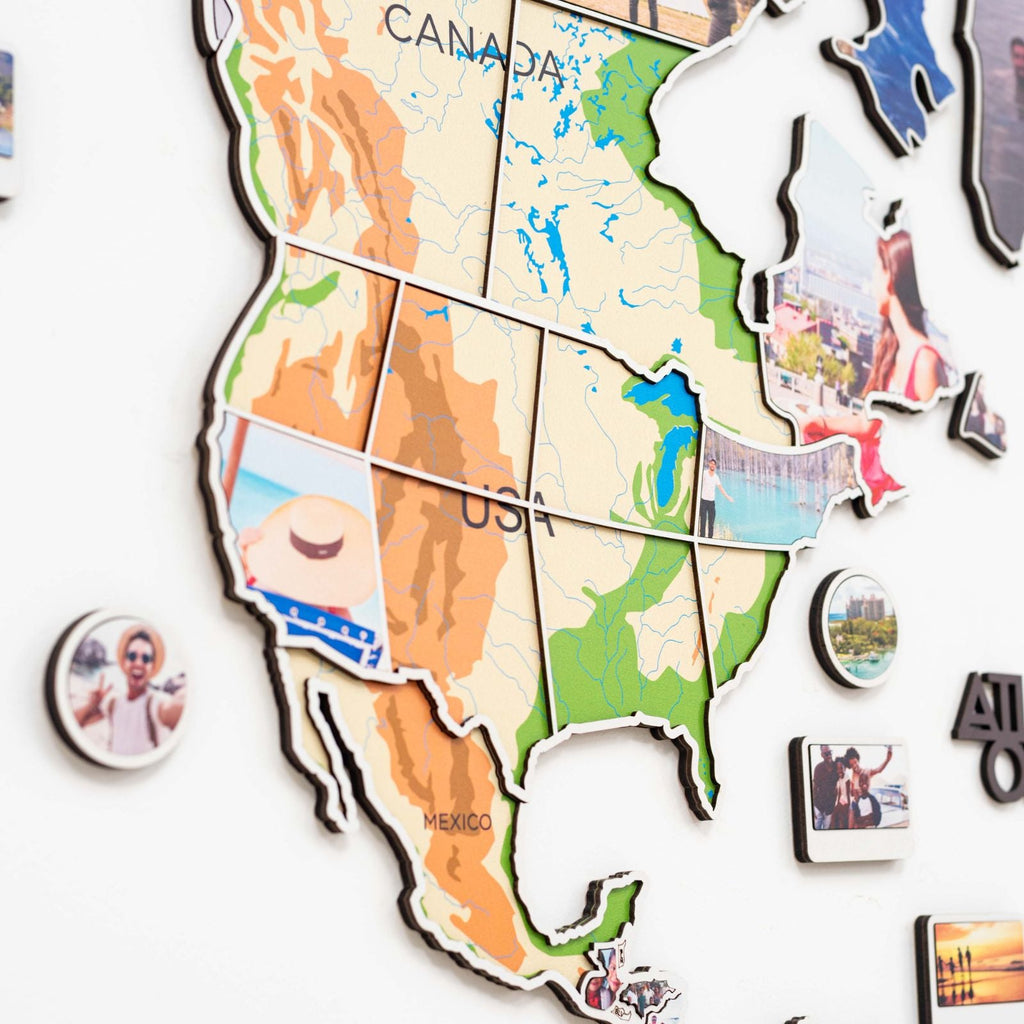 World Photo Map Physical Edition for Global Travel Memories