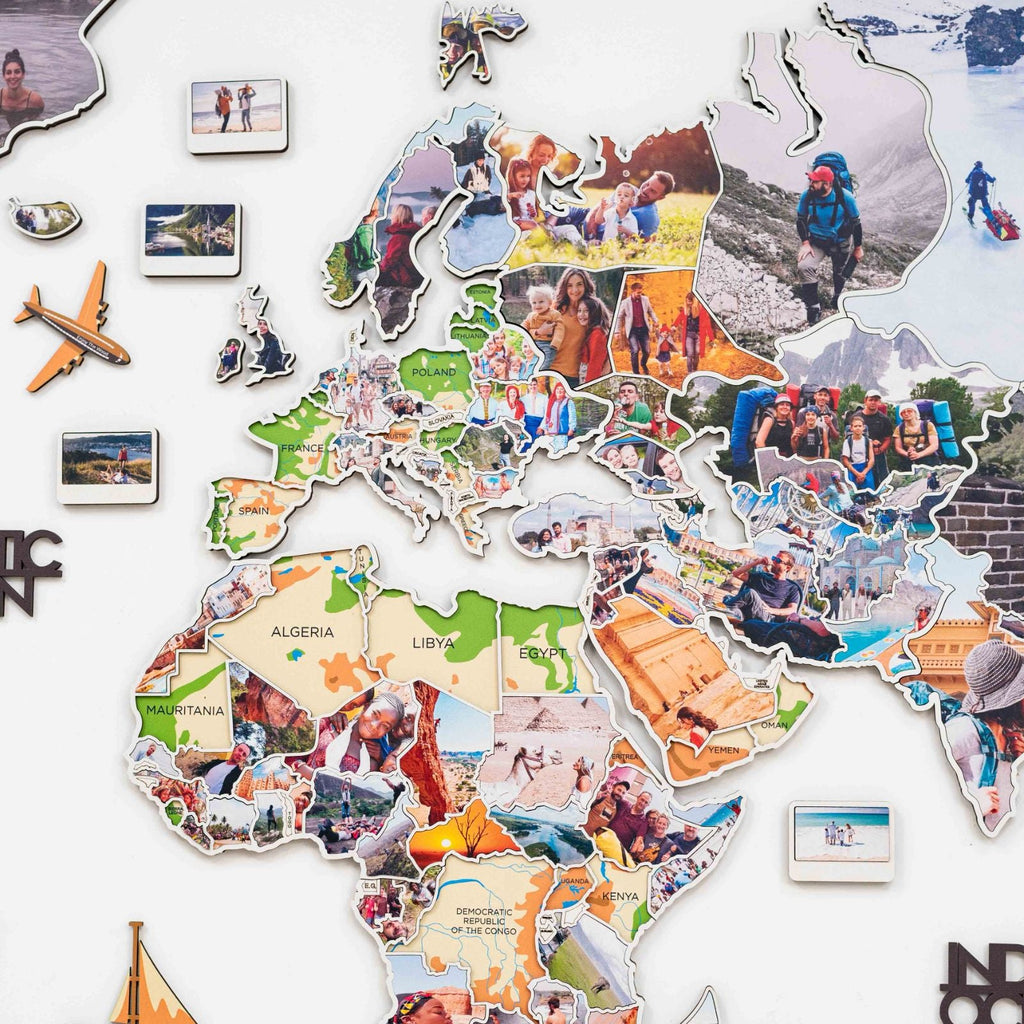 World Photo Map Physical Edition for Global Travel Memories