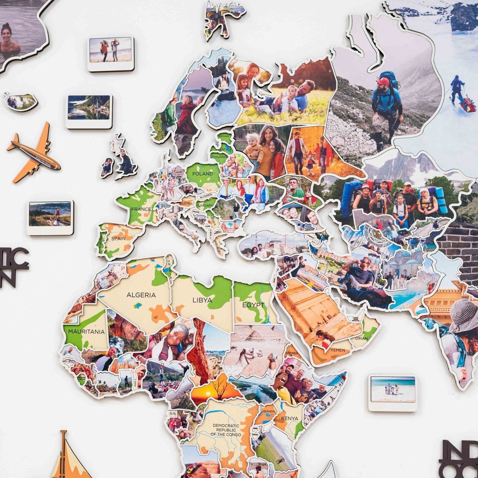 World Photo Map Physical Edition for Global Travel Memories