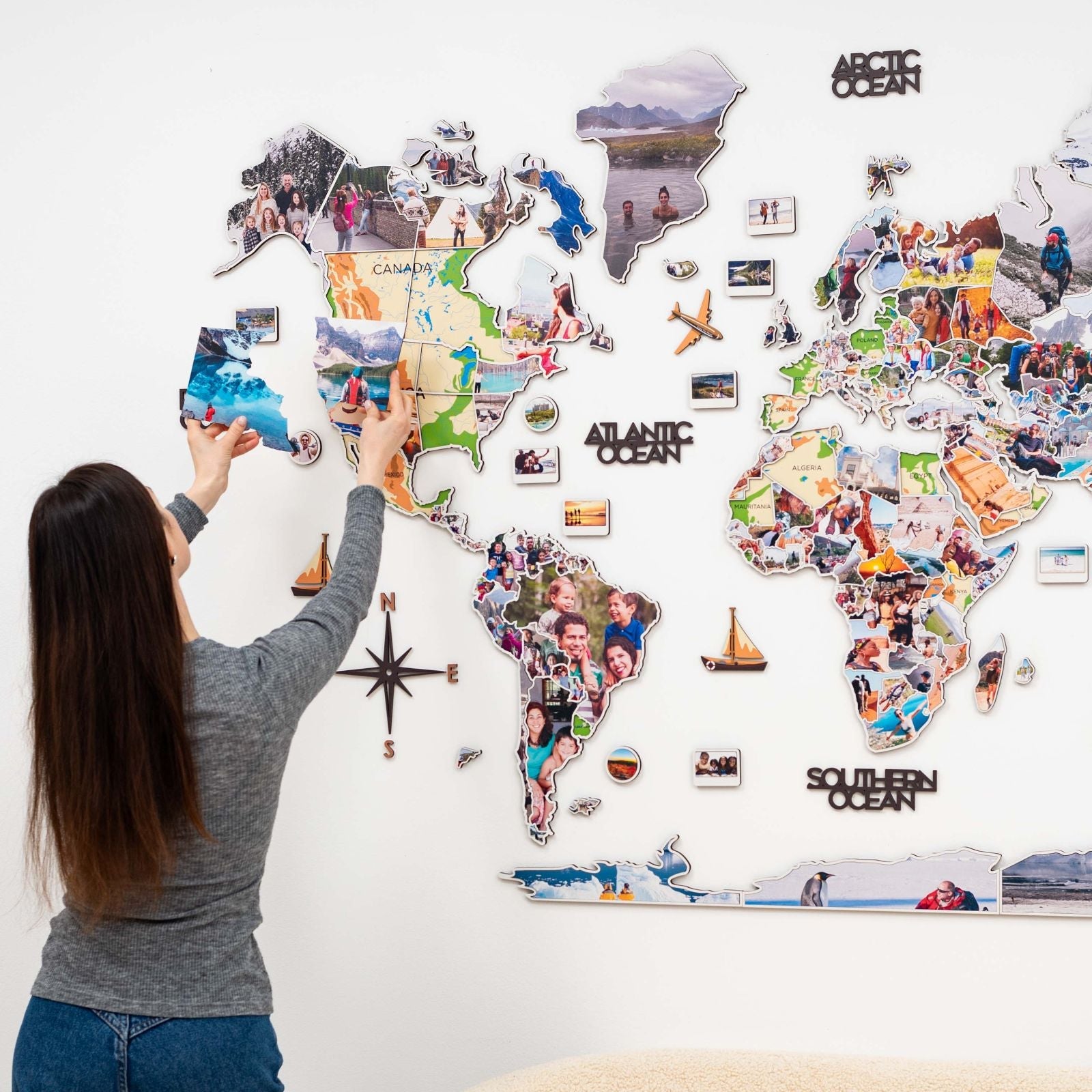 World Photo Map Physical Edition for Global Travel Memories
