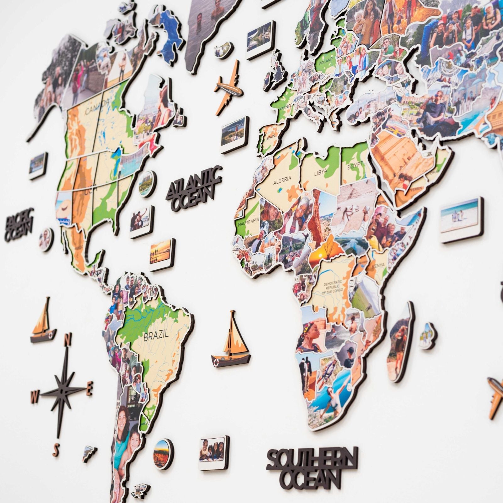 World Photo Map Physical Edition for Global Travel Memories