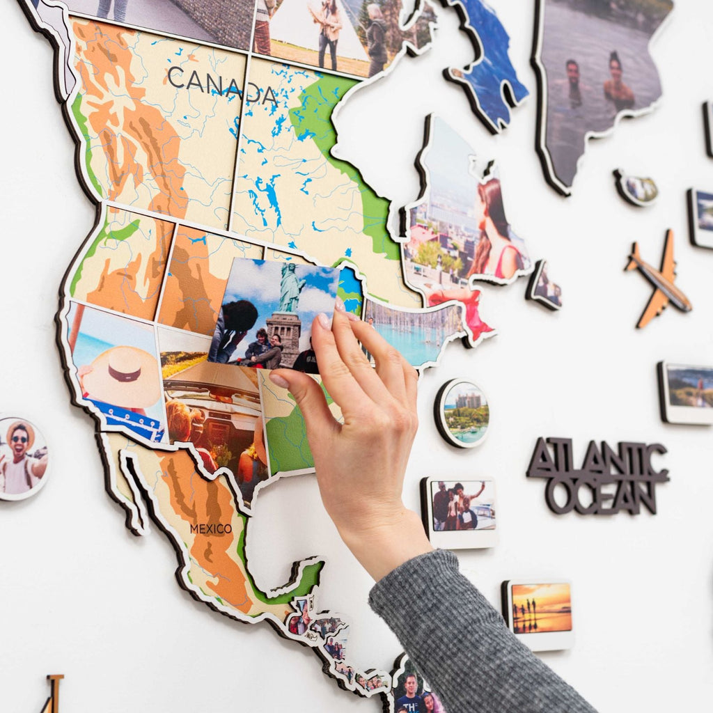 World Photo Map Physical Edition for Global Travel Memories