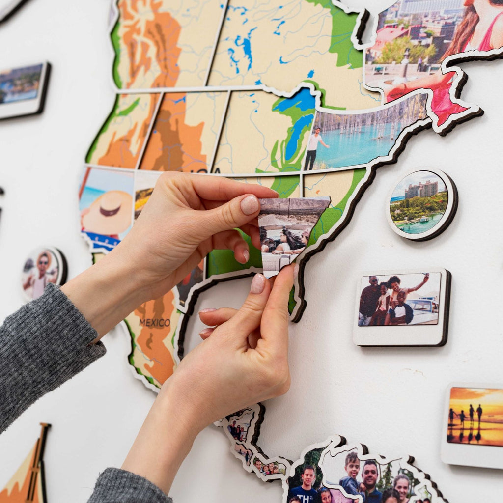 World Photo Map Physical Edition for Global Travel Memories