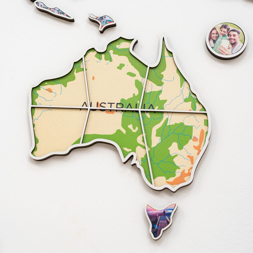 World Photo Map Physical Edition for Global Travel Memories