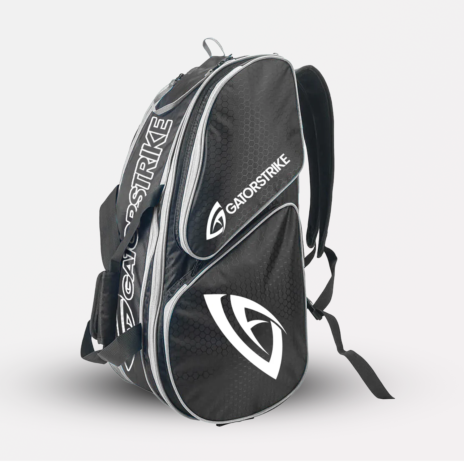 World Tour II geometric pattern backpack in black and white for sports gear