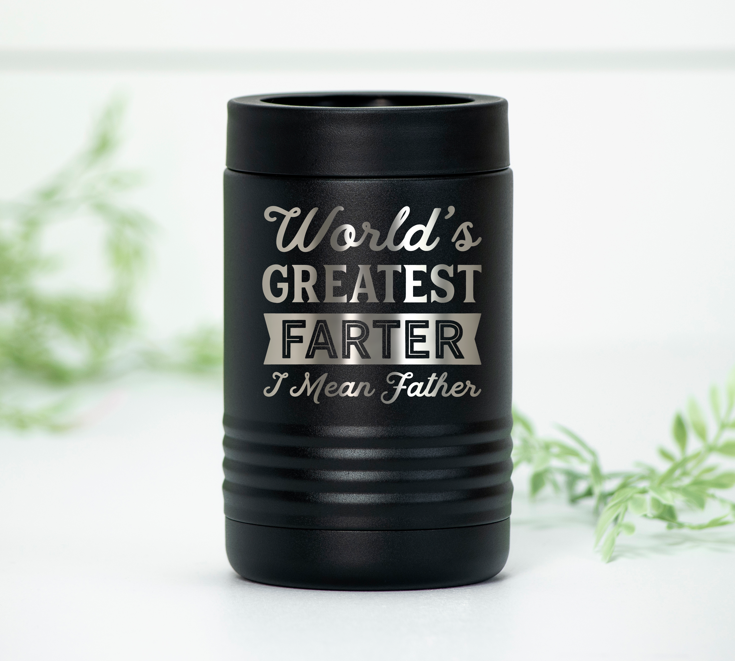 World's Greatest Farter I Mean Father Engraved Can Cooler