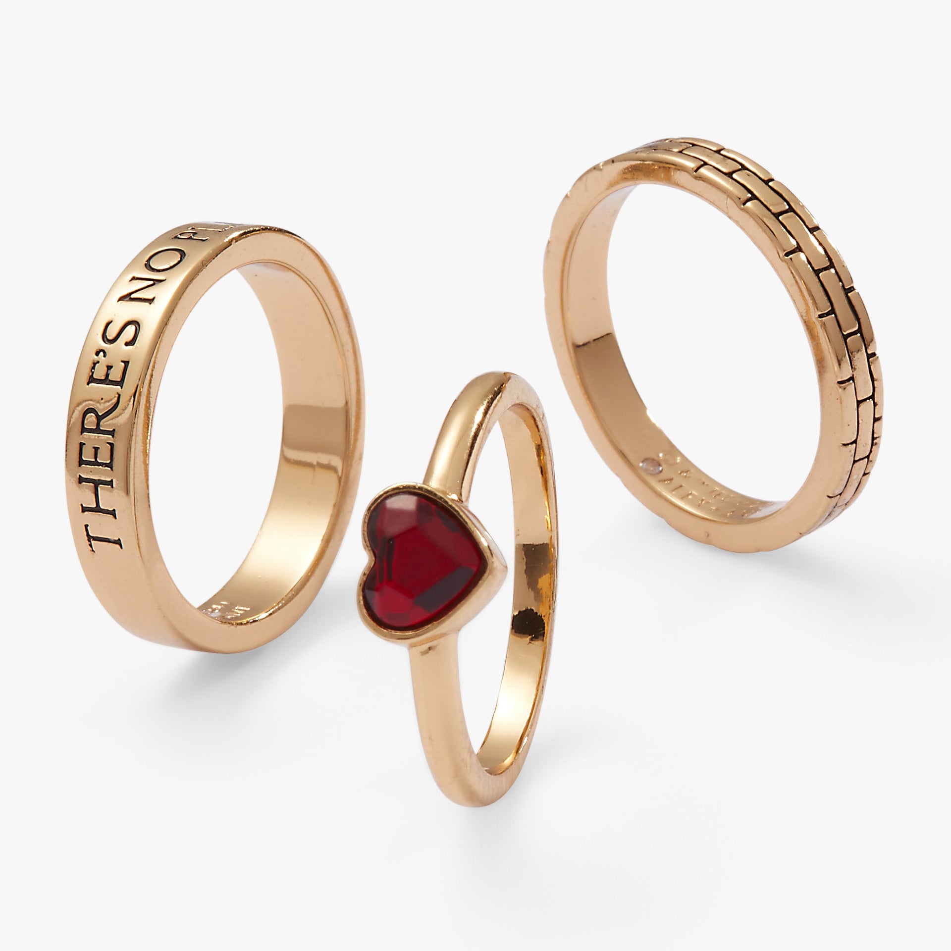 The Wizard of Oz Stackable Ring Set with Red Crystal Heart