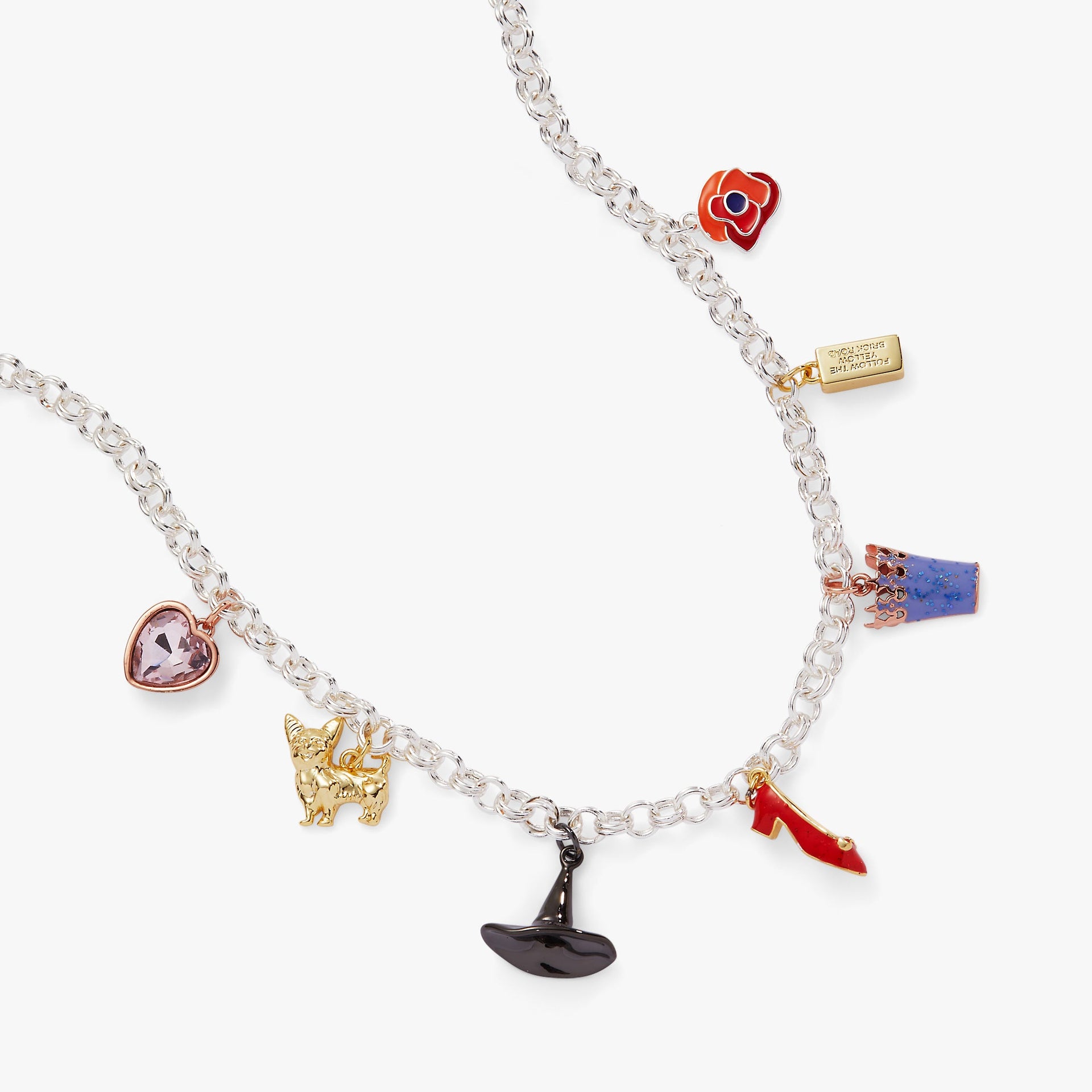 The Wizard of Oz Charm Necklace with Iconic Multi-Color Charms