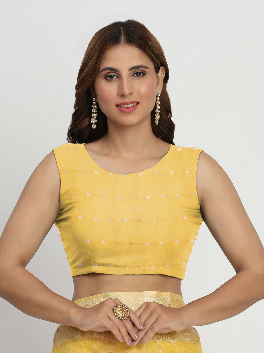 Yellow Linen Cotton Saree with Matching Blouse Piece
