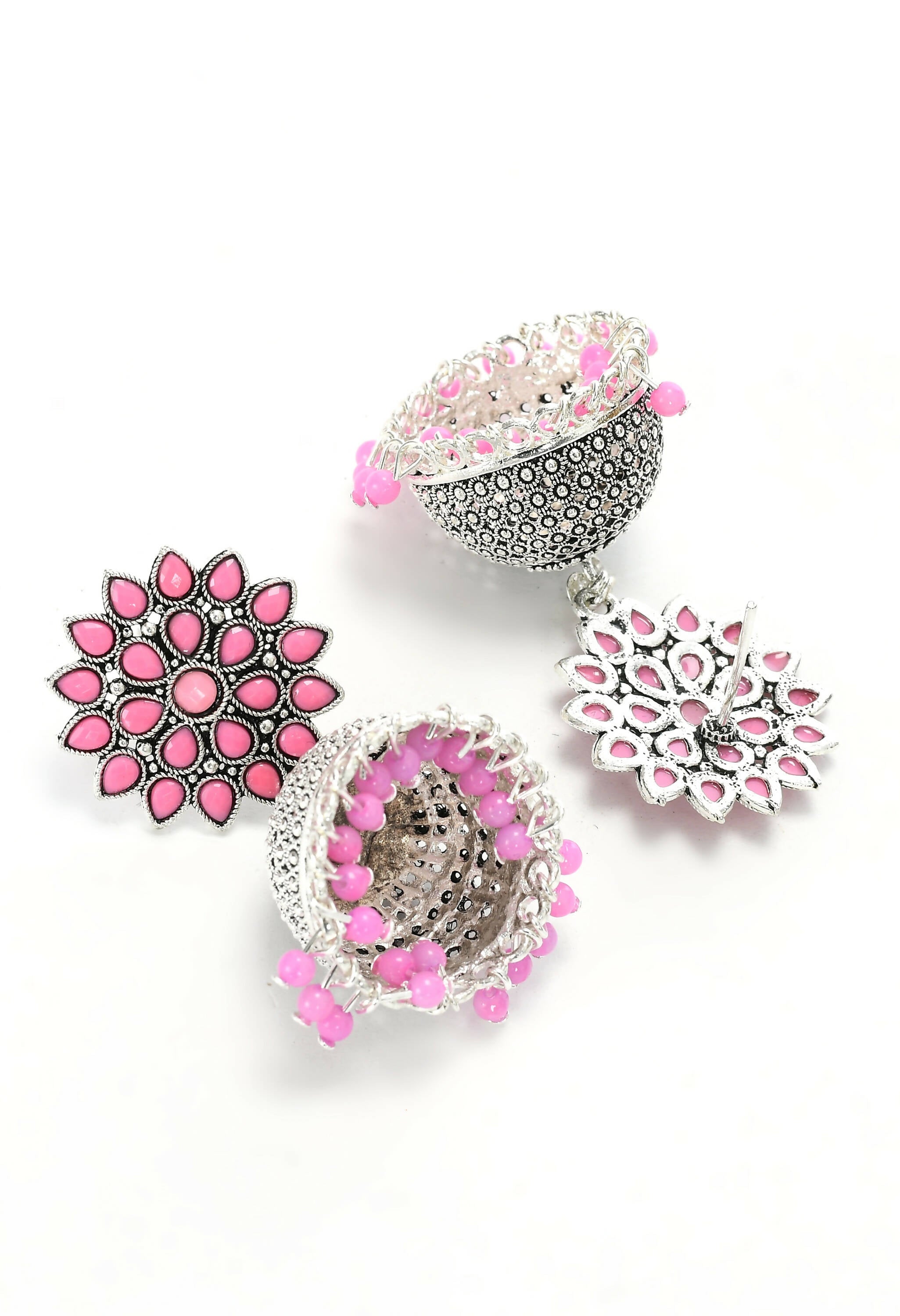 Baby Pink Kundan Jhumka Earrings for Toddlers and Girls