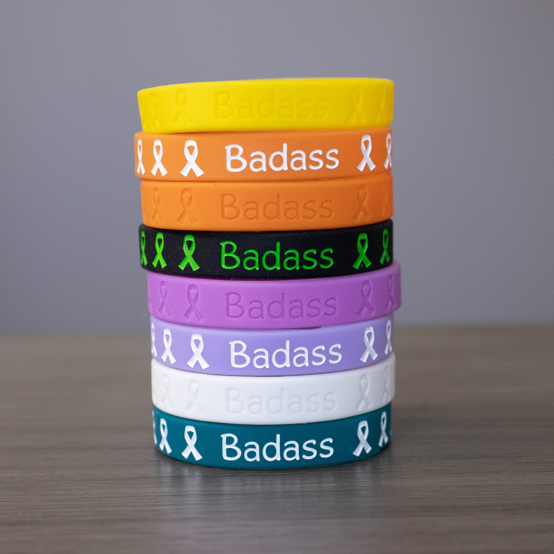 Badass Silicone Awareness Wristband – Bold Support for Causes That Matter