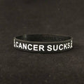 Cancer Sucks Wristband – Black & White Silicone Cancer Awareness Band
