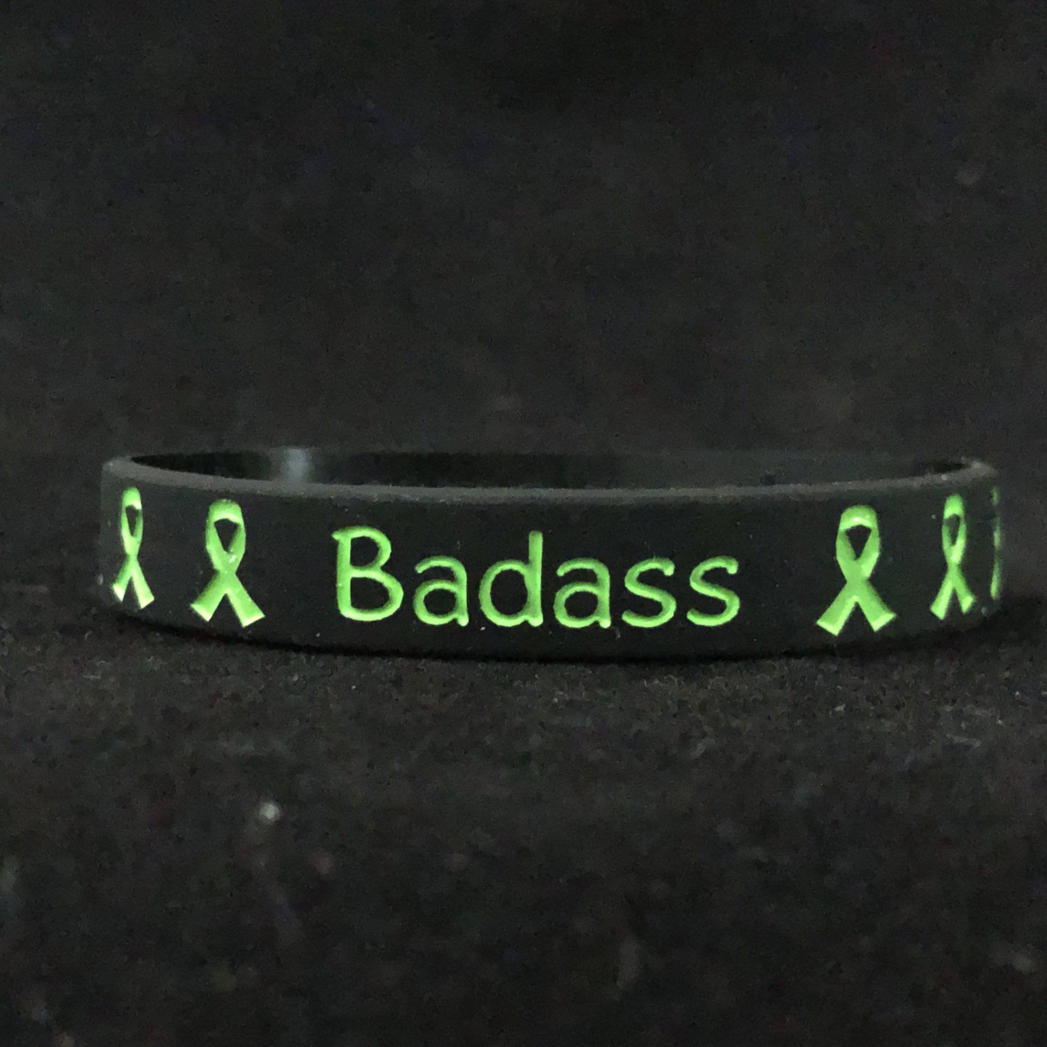Badass Wristband - Green & Black Solidarity Ribbon Support Bracelet