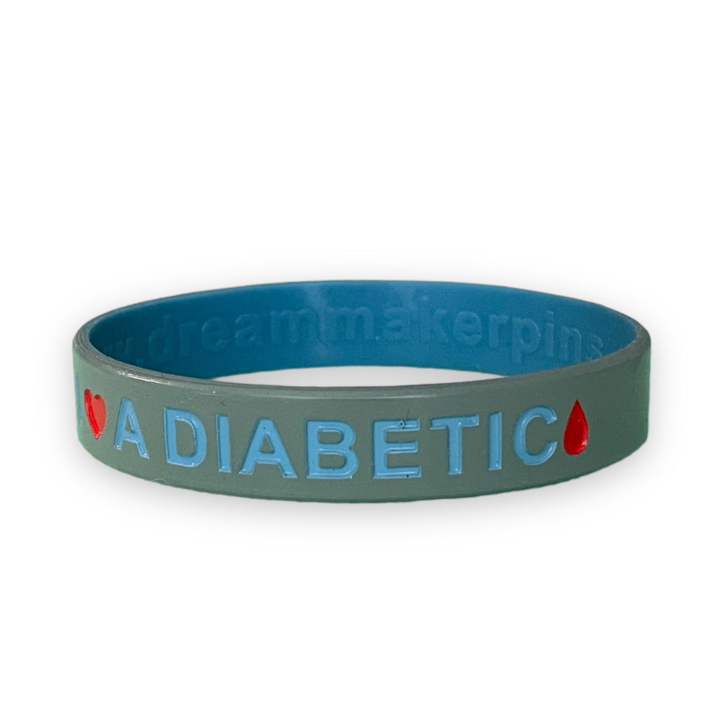 "I Love a Diabetic" Silicone Wristband with Drop of Blood