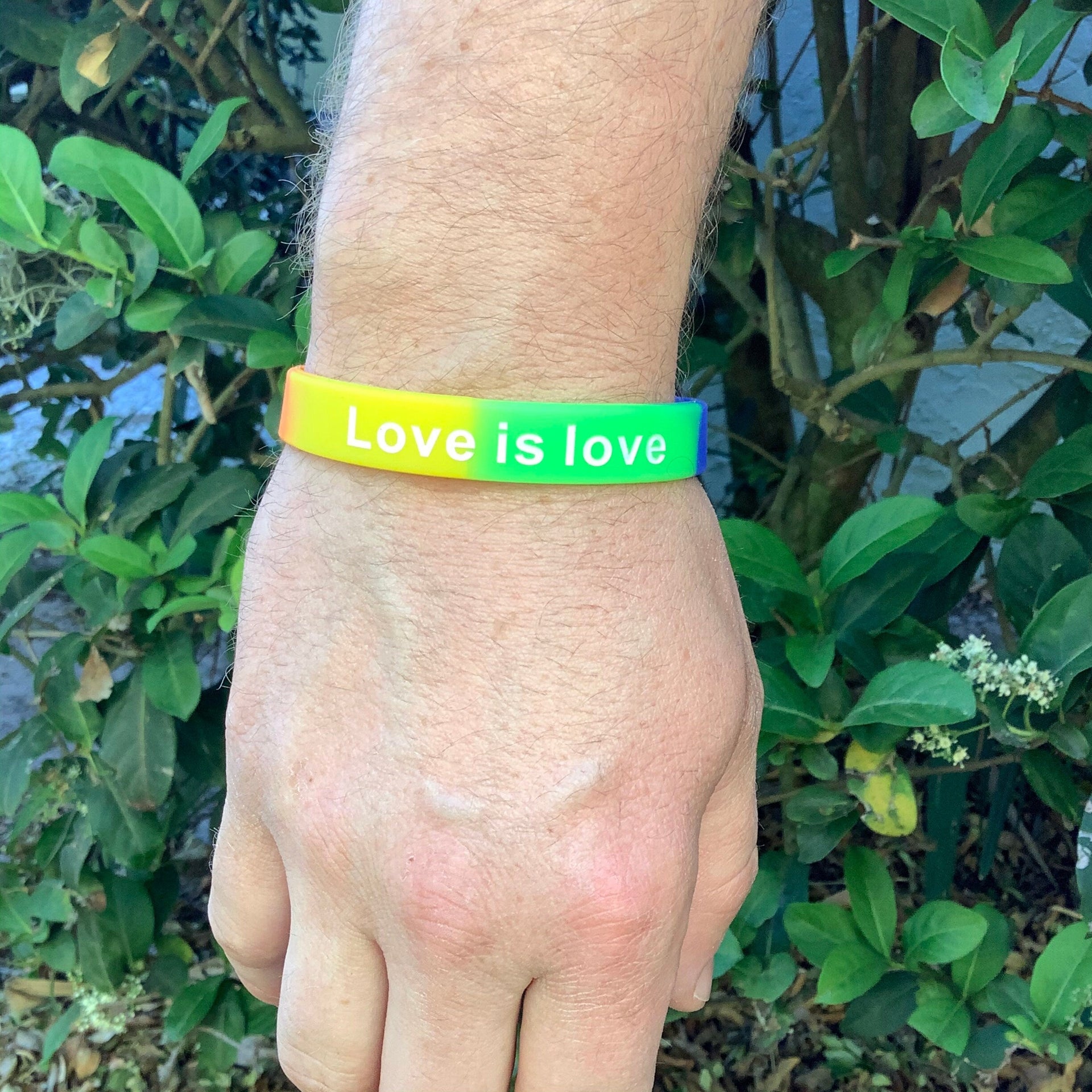 Rainbow Pride Wristband - Silicone Equality Bracelet | Love Is Love Band