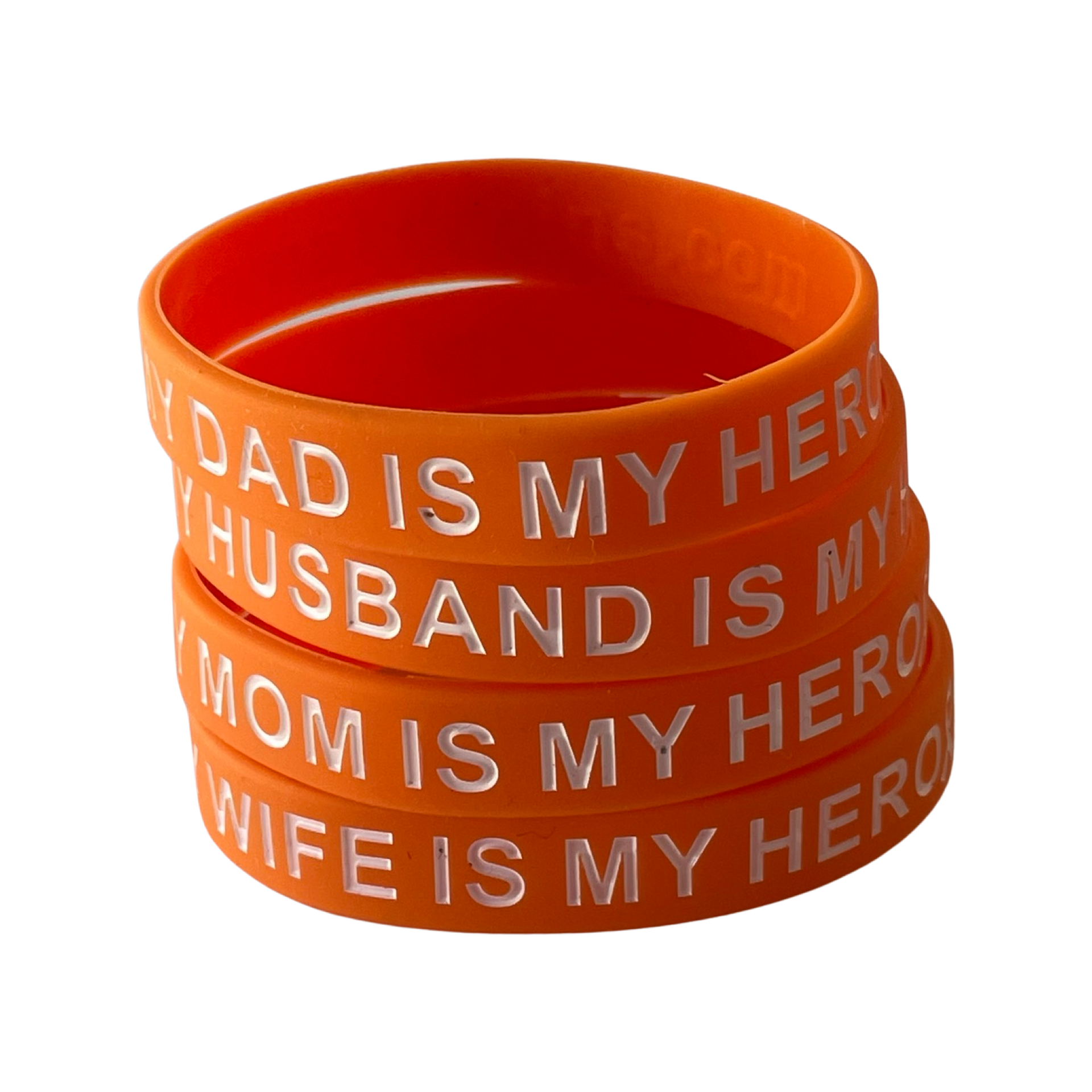 Orange and White - My Loved One is My Hero - honor wristband