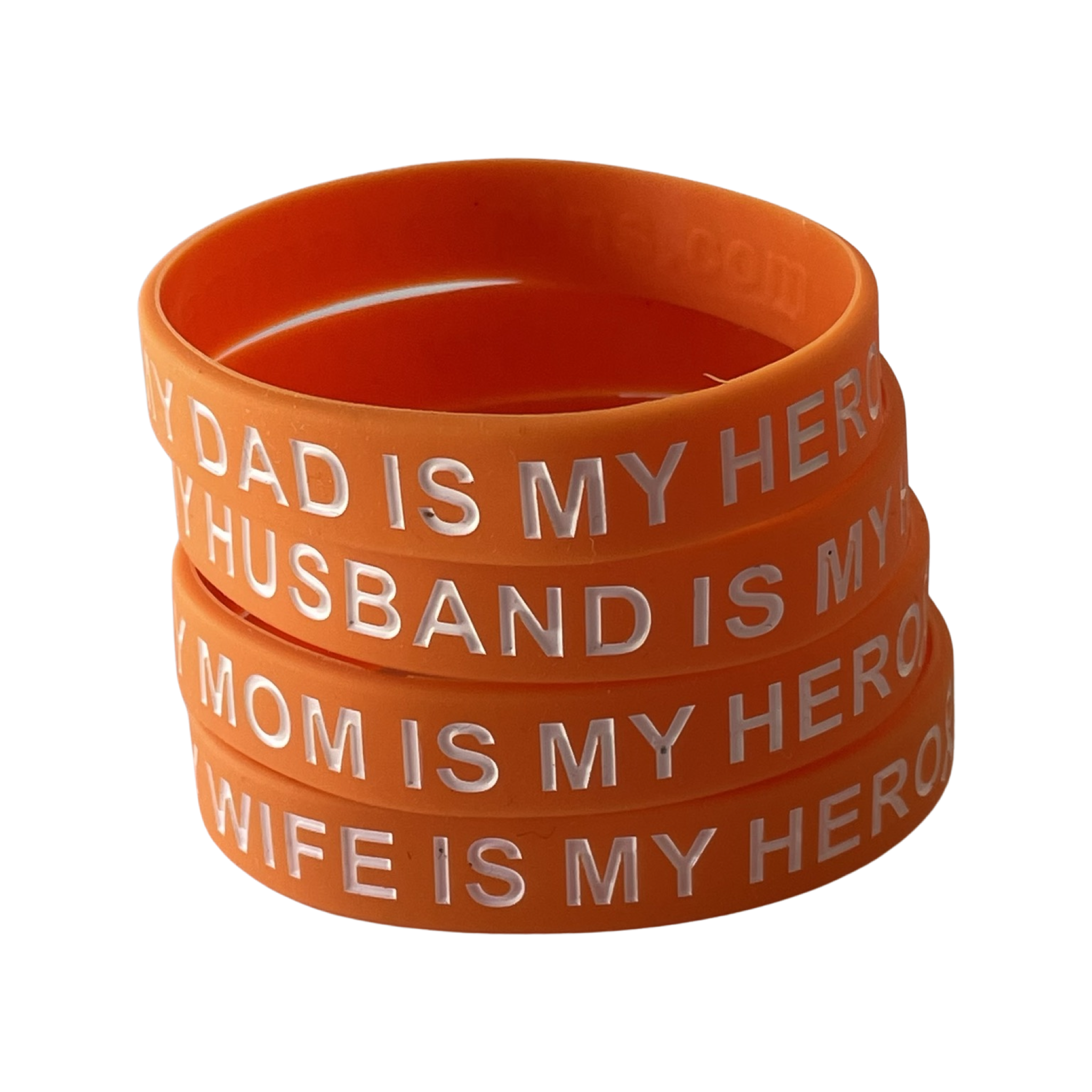 Orange and White - My Loved One is My Hero - honor wristband