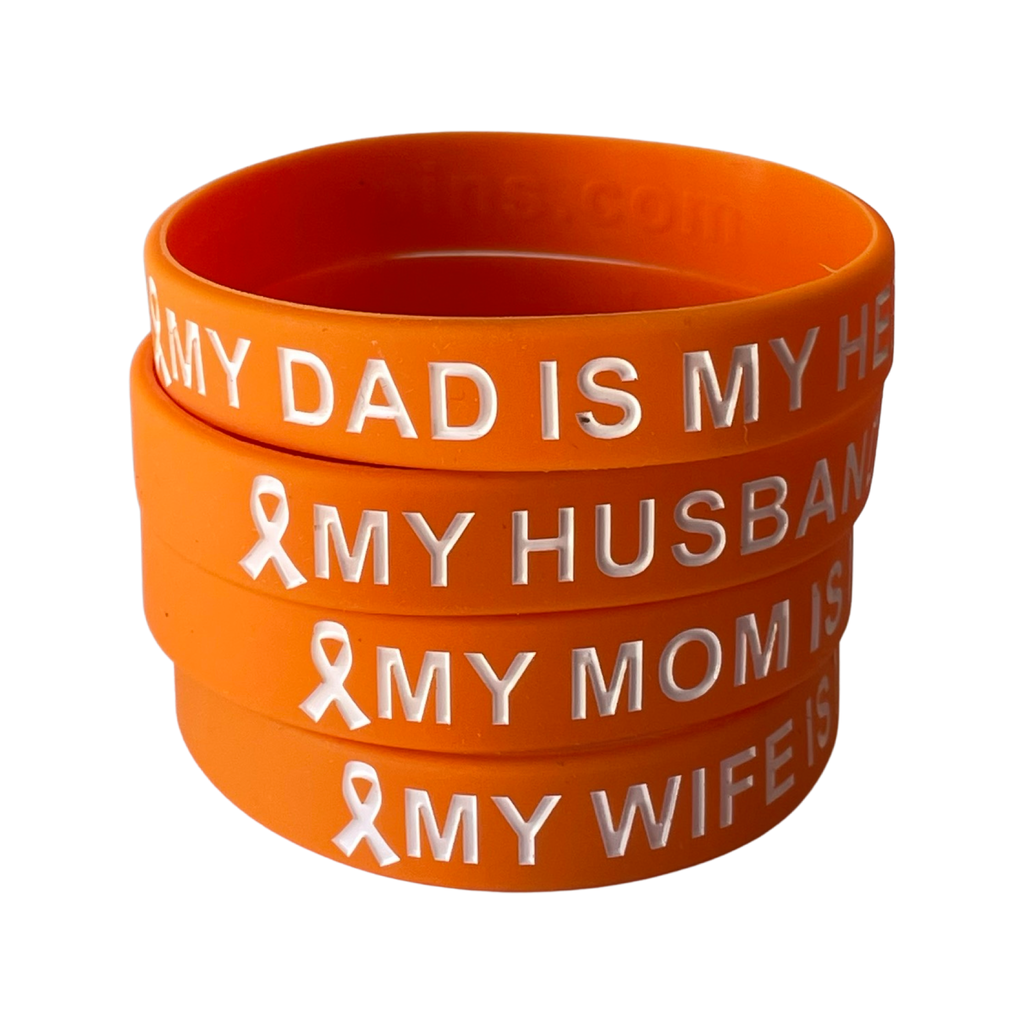 Orange and White - My Loved One is My Hero - honor wristband