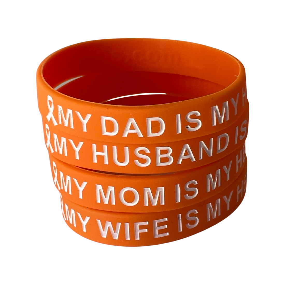 Orange and White - My Loved One is My Hero - honor wristband