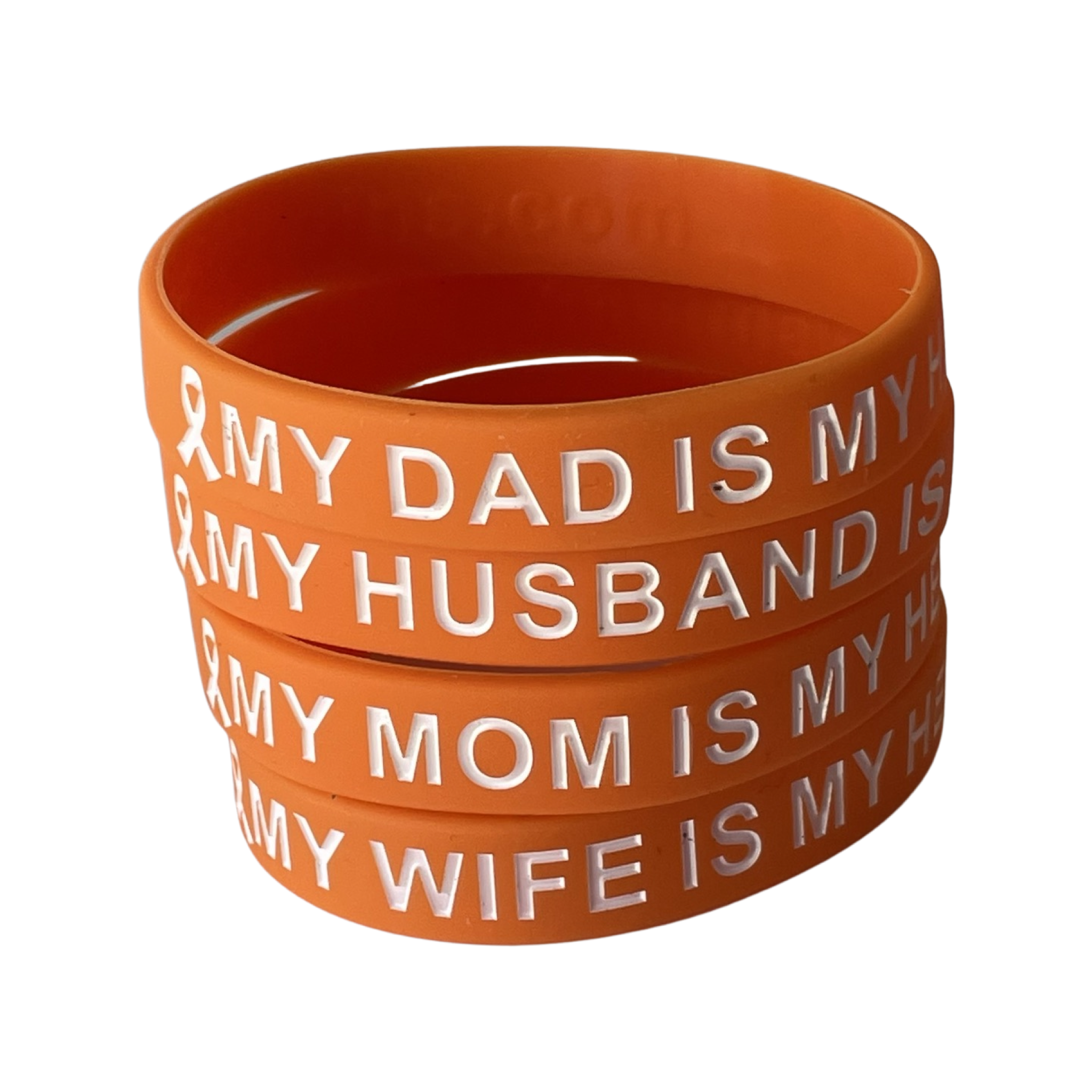 Orange and White - My Loved One is My Hero - honor wristband