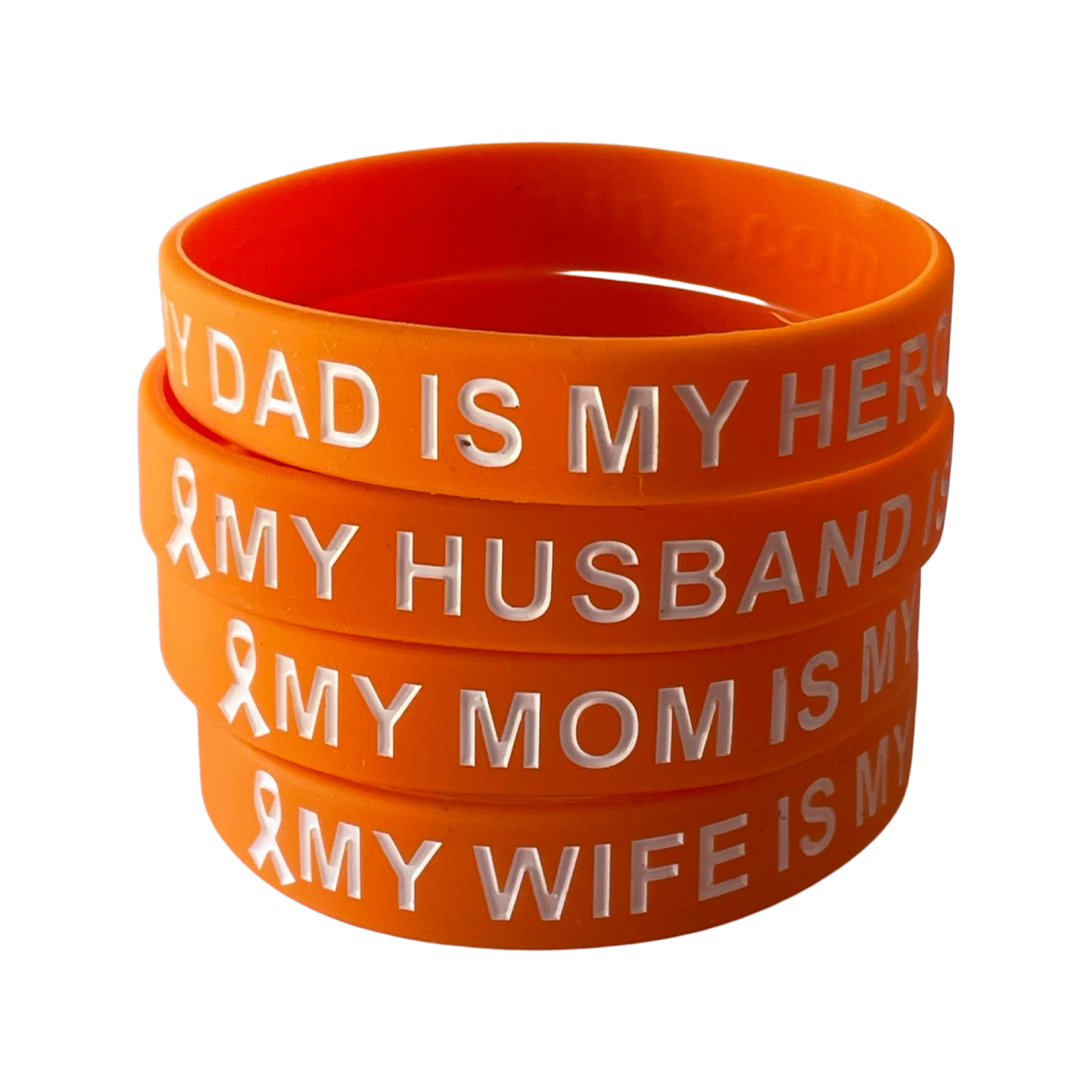 Orange and White - My Loved One is My Hero - honor wristband